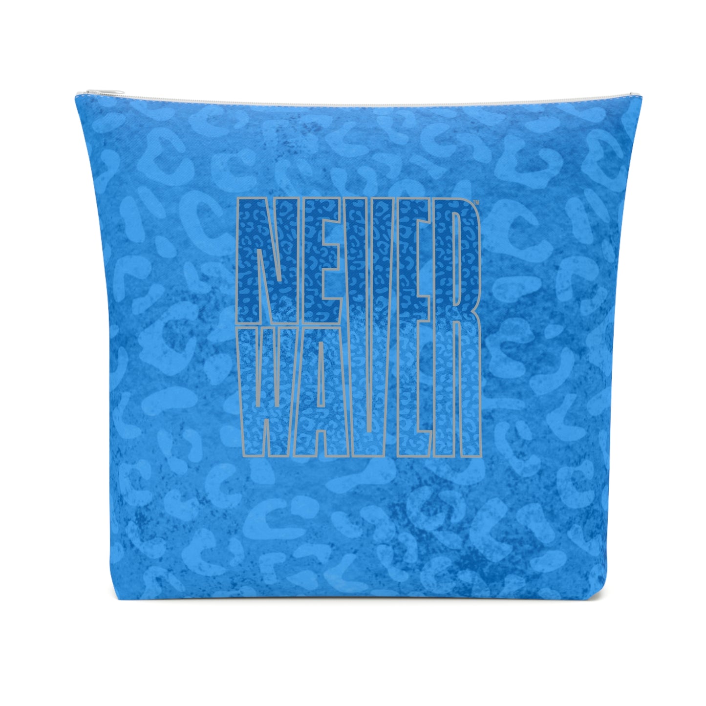 Never Waver Blue Leopard Cotton Cosmetic Bag