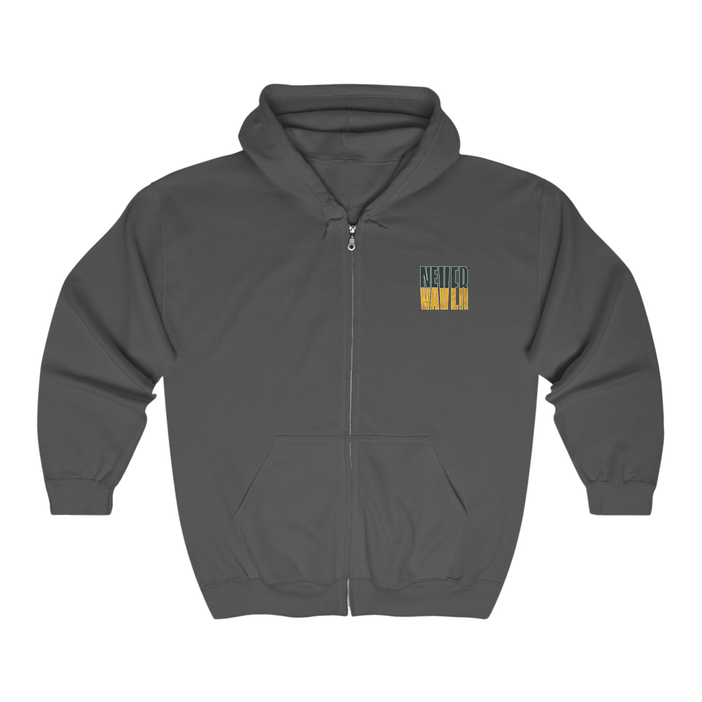 Green Bay Fans Never Waver Unisex Heavy Blend™ Full Zip Hooded Sweatshirt