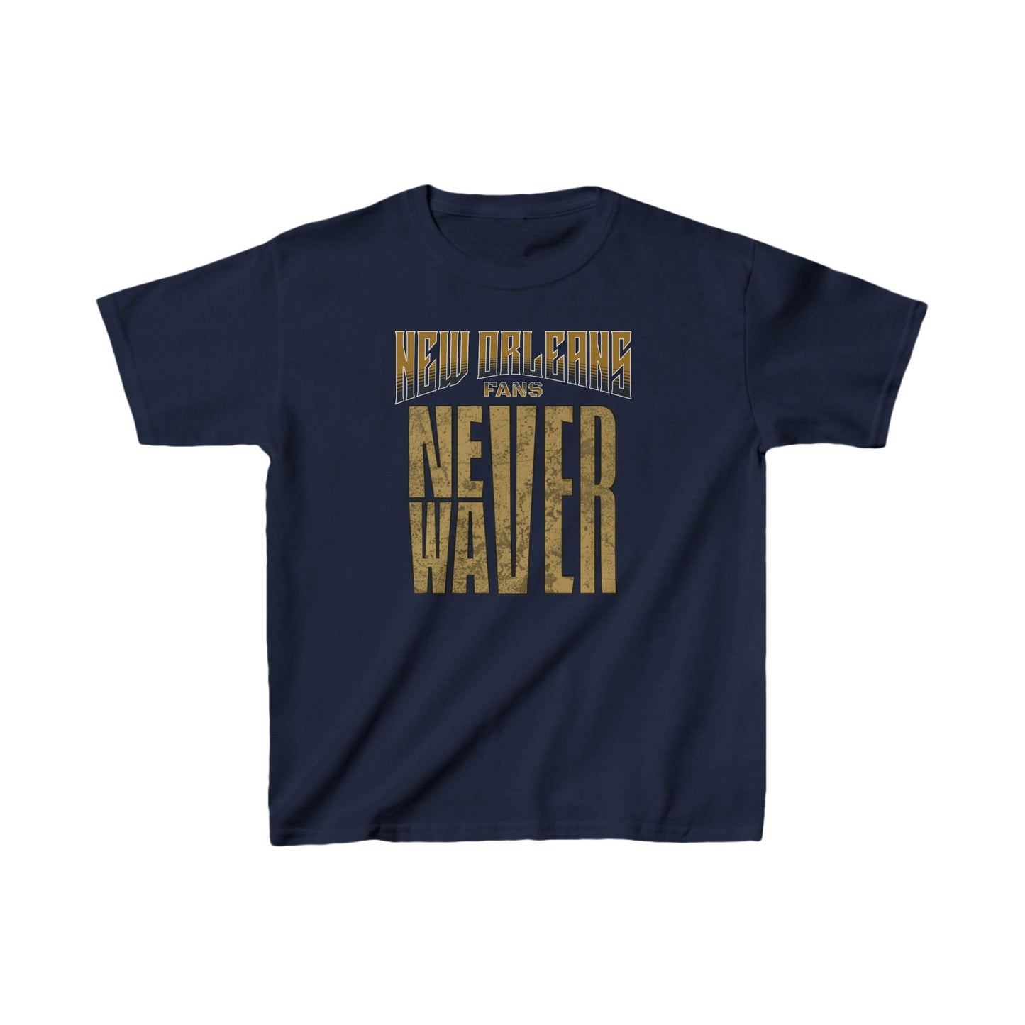 New Orleans Fans Never Waver Kids Heavy Cotton™ Tee