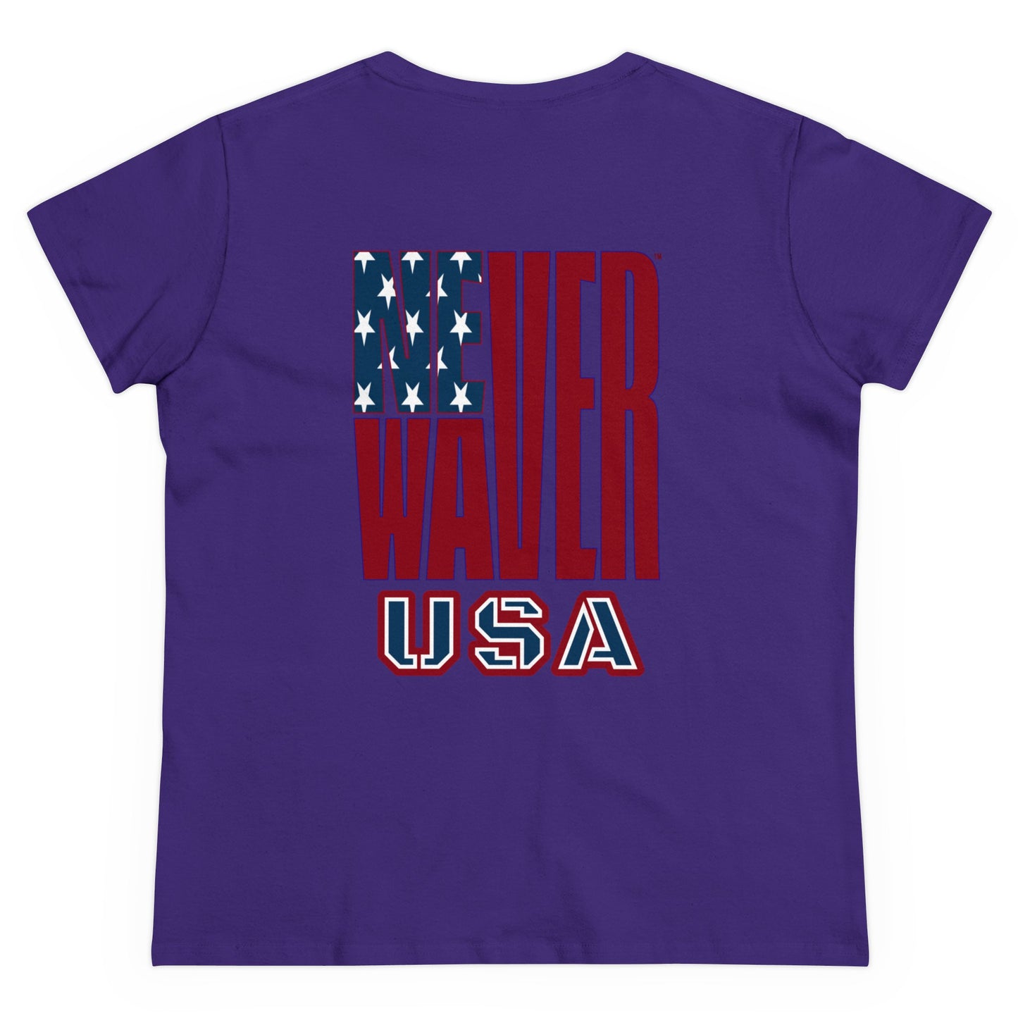 Never Waver USA Women's Midweight Cotton Tee