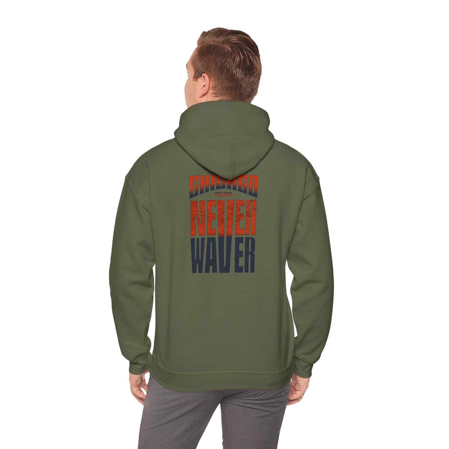 Unisex Heavy Blend™ Hooded Sweatshirt - 'Chicago Fans Never Waver' Motivational Apparel