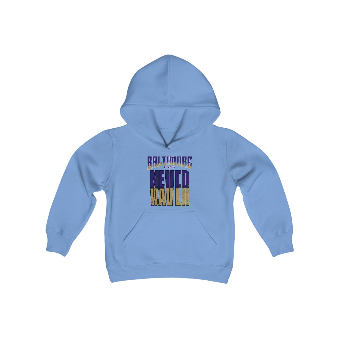 Baltimore Fans Never Waver Youth Heavy Blend Hooded Sweatshirt