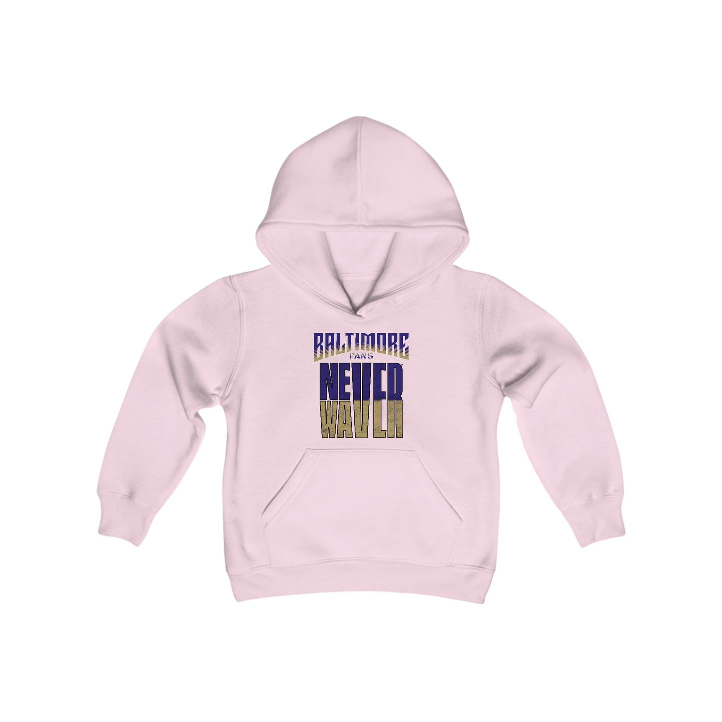 Baltimore Fans Never Waver Youth Heavy Blend Hooded Sweatshirt