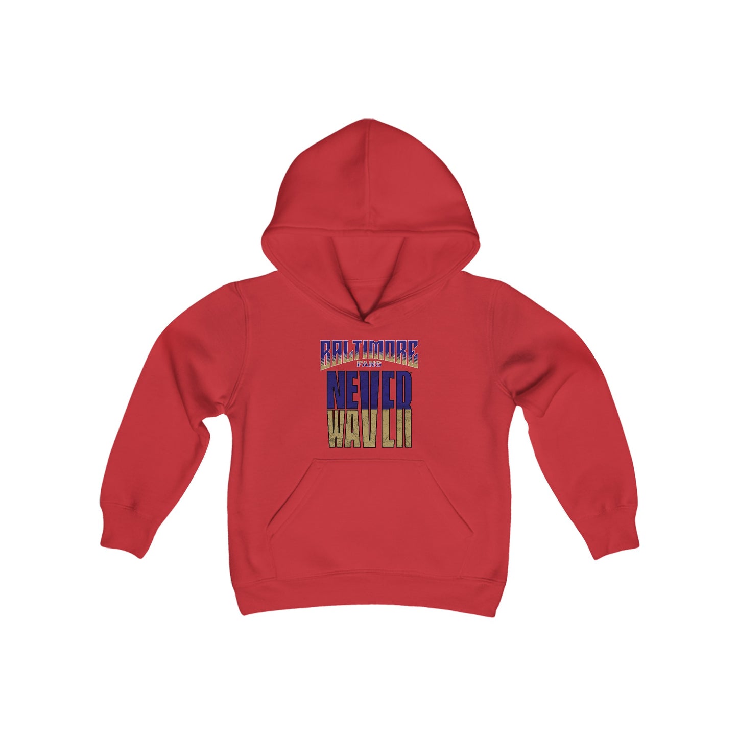 Baltimore Fans Never Waver Youth Heavy Blend Hooded Sweatshirt