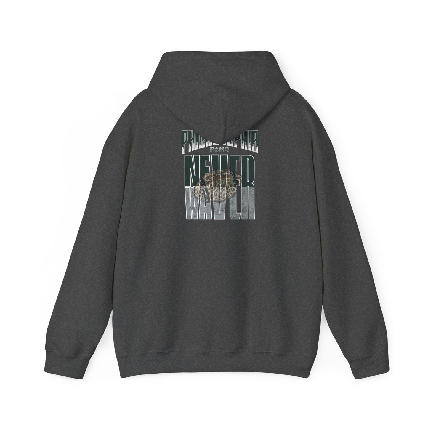 Philadelphia Fans Never Waver W-Leopard Football Unisex Heavy Blend™ Hooded Sweatshirt