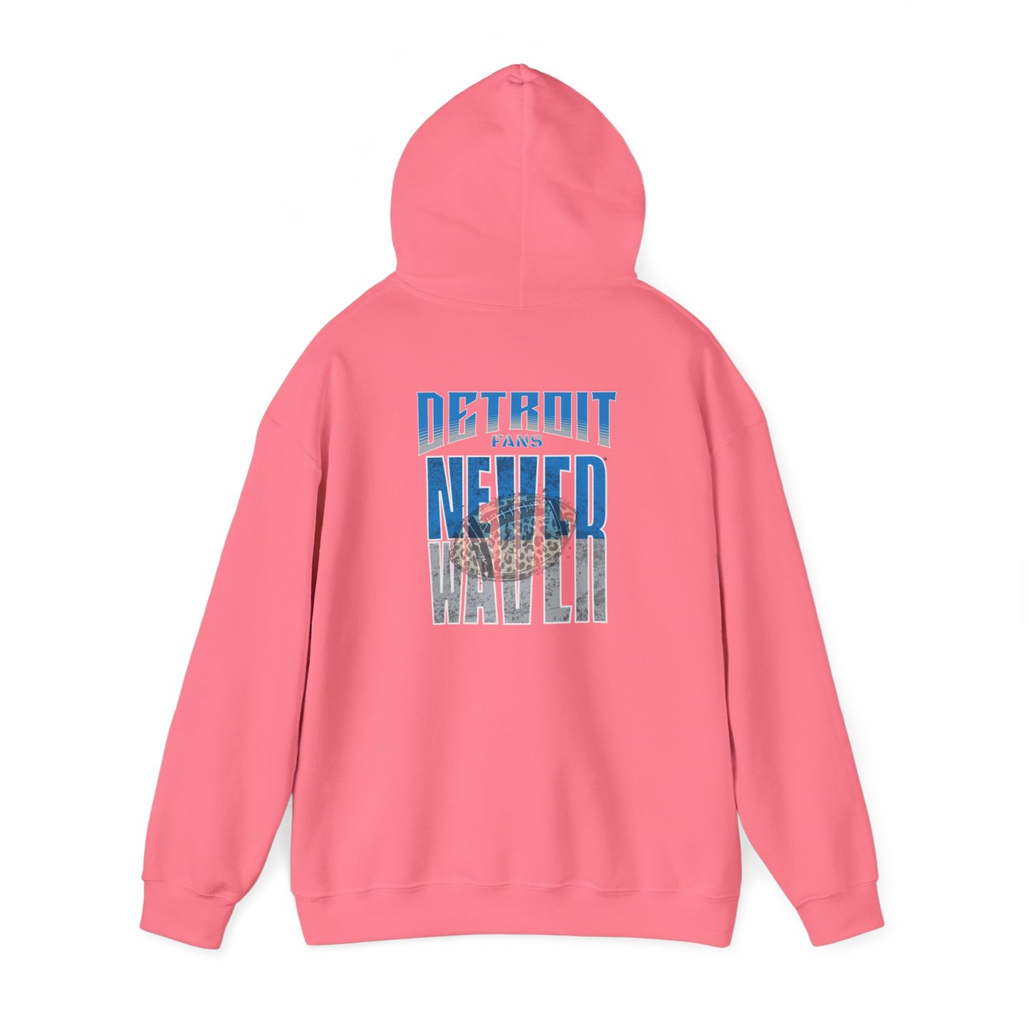 Detroit Fans Never Waver W-Leopard Football Unisex Heavy Blend™ Hooded Sweatshirt