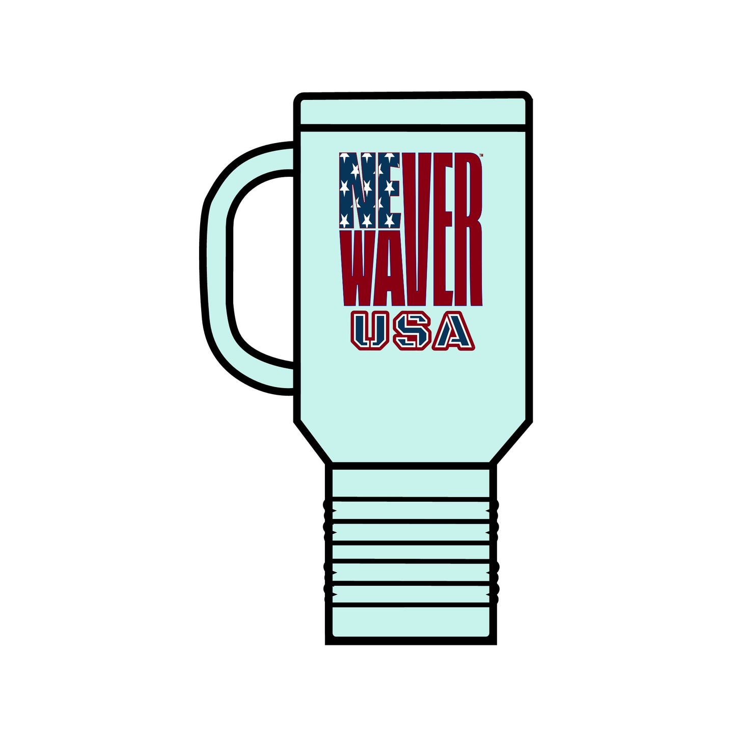 Never Waver USA Insulated Travel Mug, 40oz