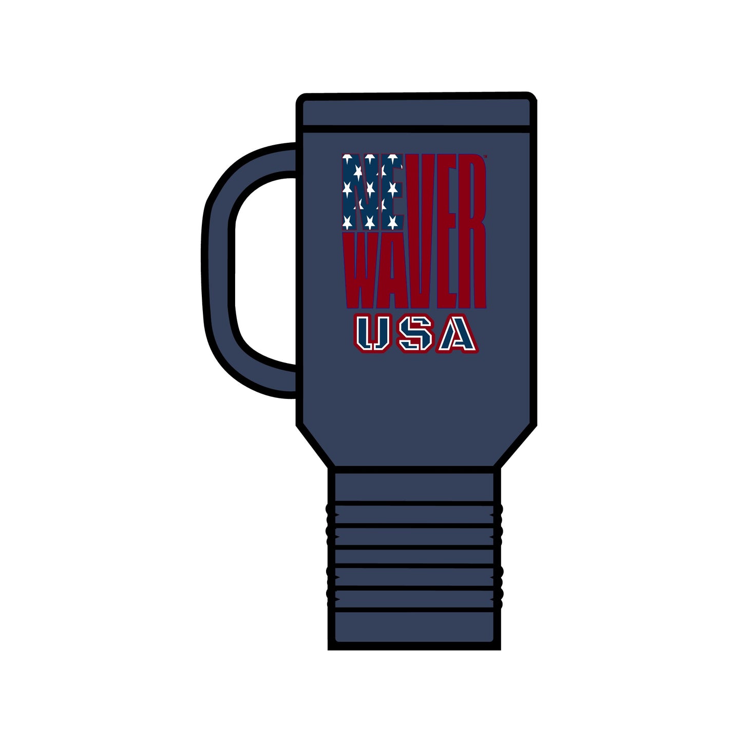 Never Waver USA Insulated Travel Mug, 40oz