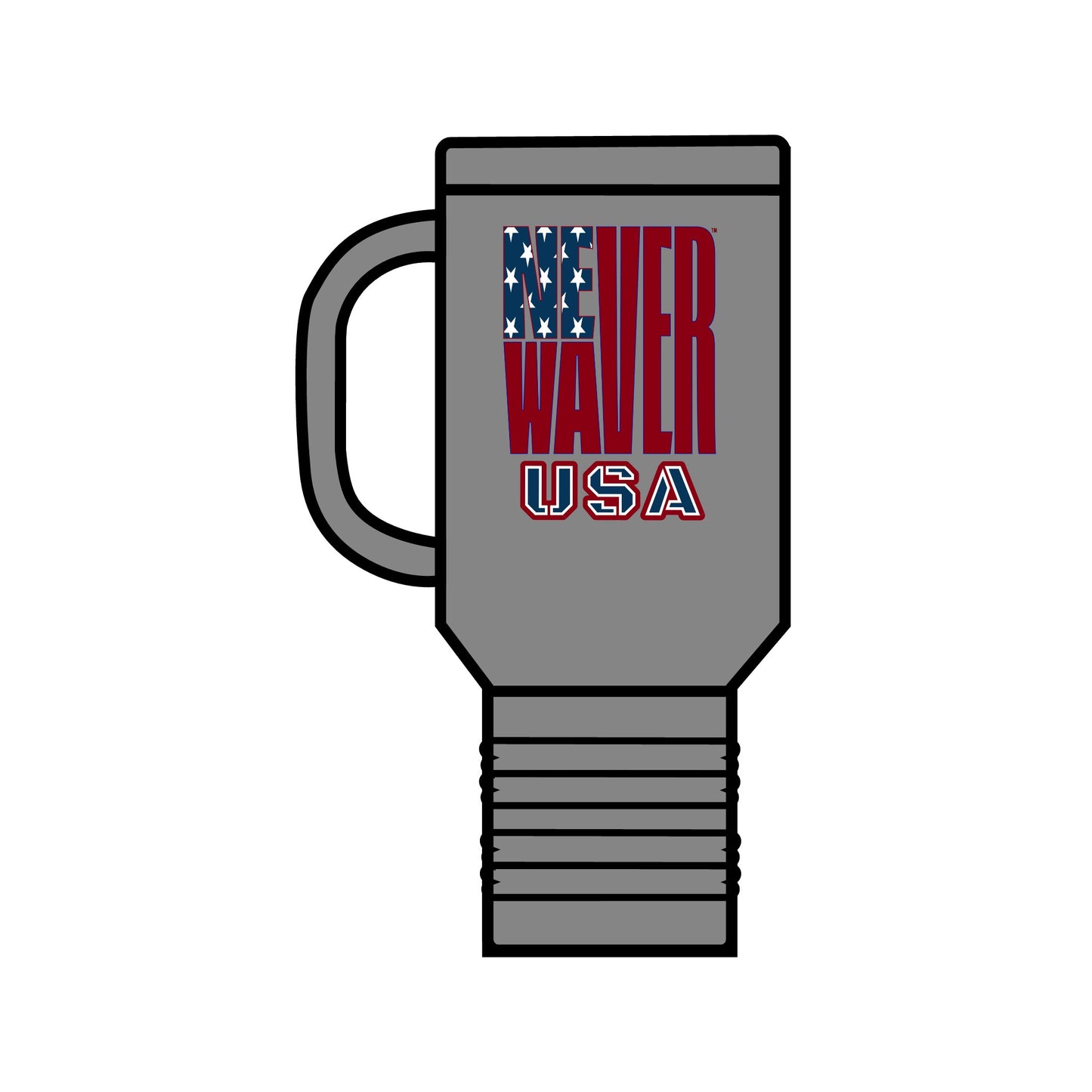 Never Waver USA Insulated Travel Mug, 40oz