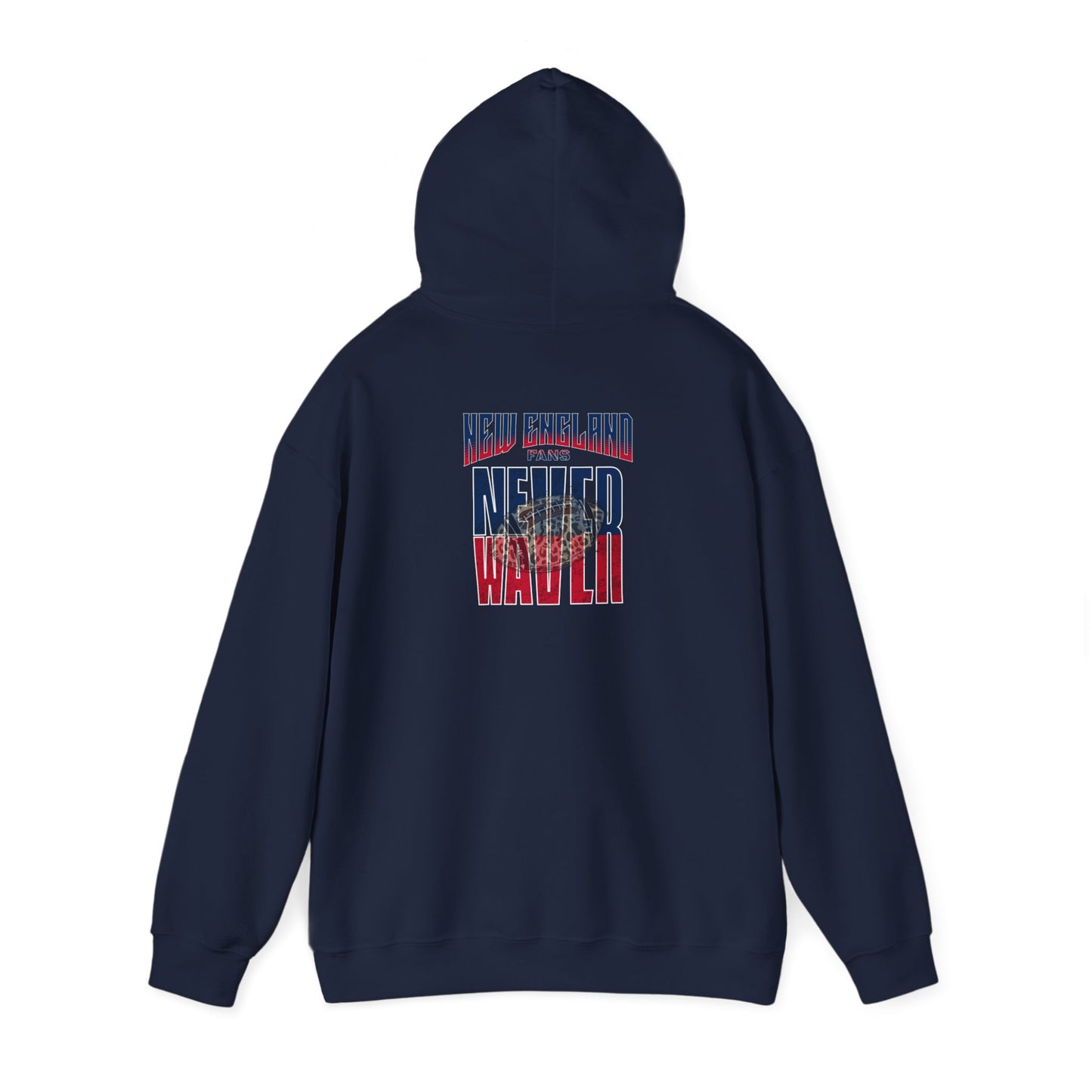 New England Fans Never Waver W-Leopard Football Unisex Heavy Blend™ Hooded Sweatshirt