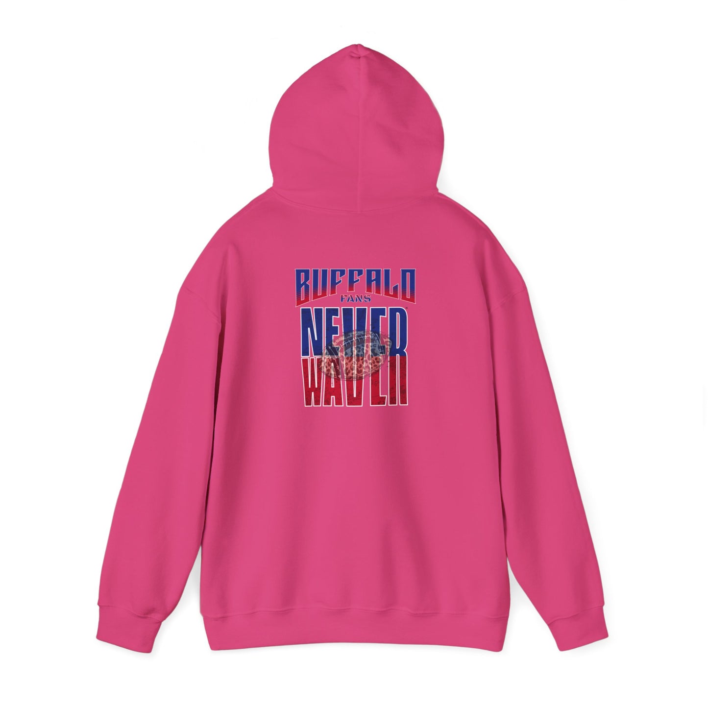 Buffalo Fans Never Waver W-Leopard Football Unisex Heavy Blend™ Hooded Sweatshirt