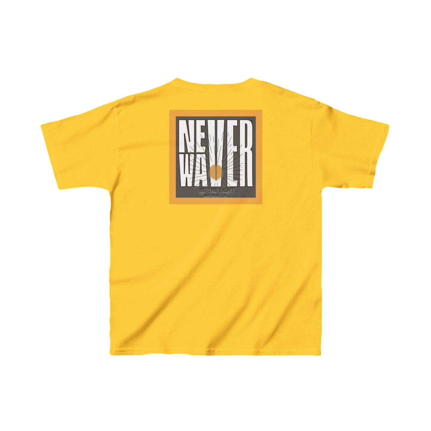 Kids Heavy Cotton™ Tee -NEVER WAVER Be The Light Design - Stylish, Comfortable Everyday Wear