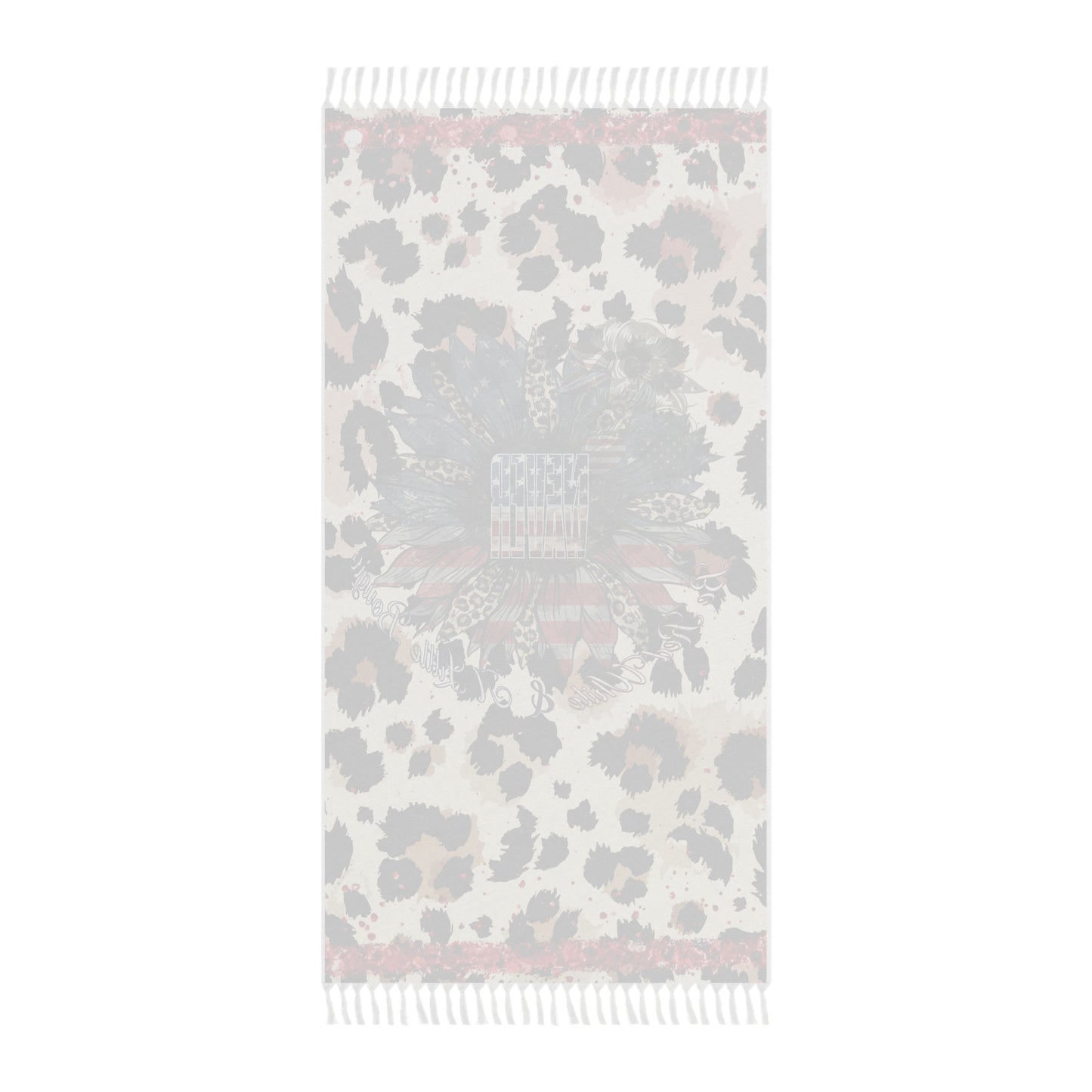 Never Waver Be Be Red White & A Little Bougie Boho Beach Towel with Floral and Animal Print Design