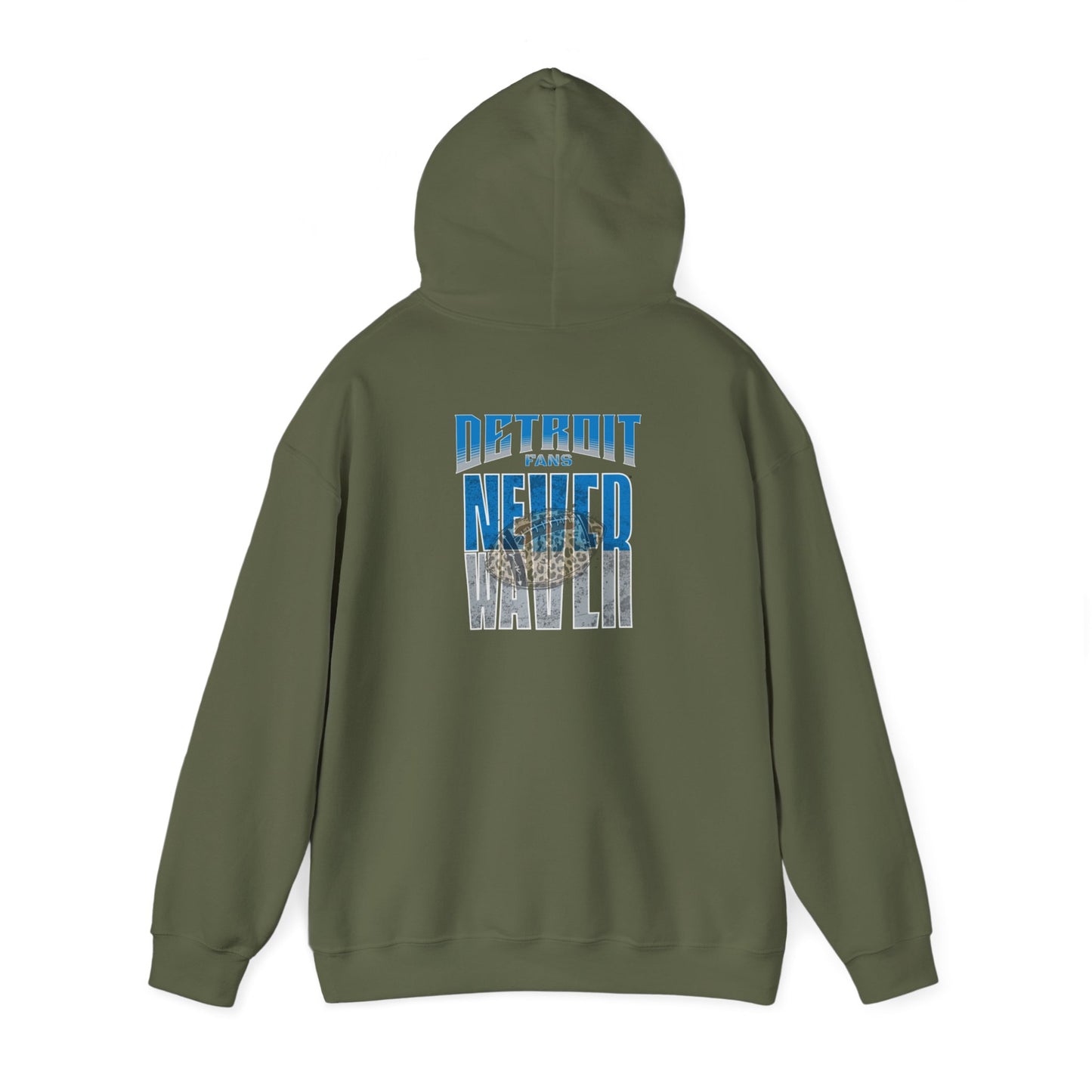 Detroit Fans Never Waver W-Leopard Football Unisex Heavy Blend™ Hooded Sweatshirt