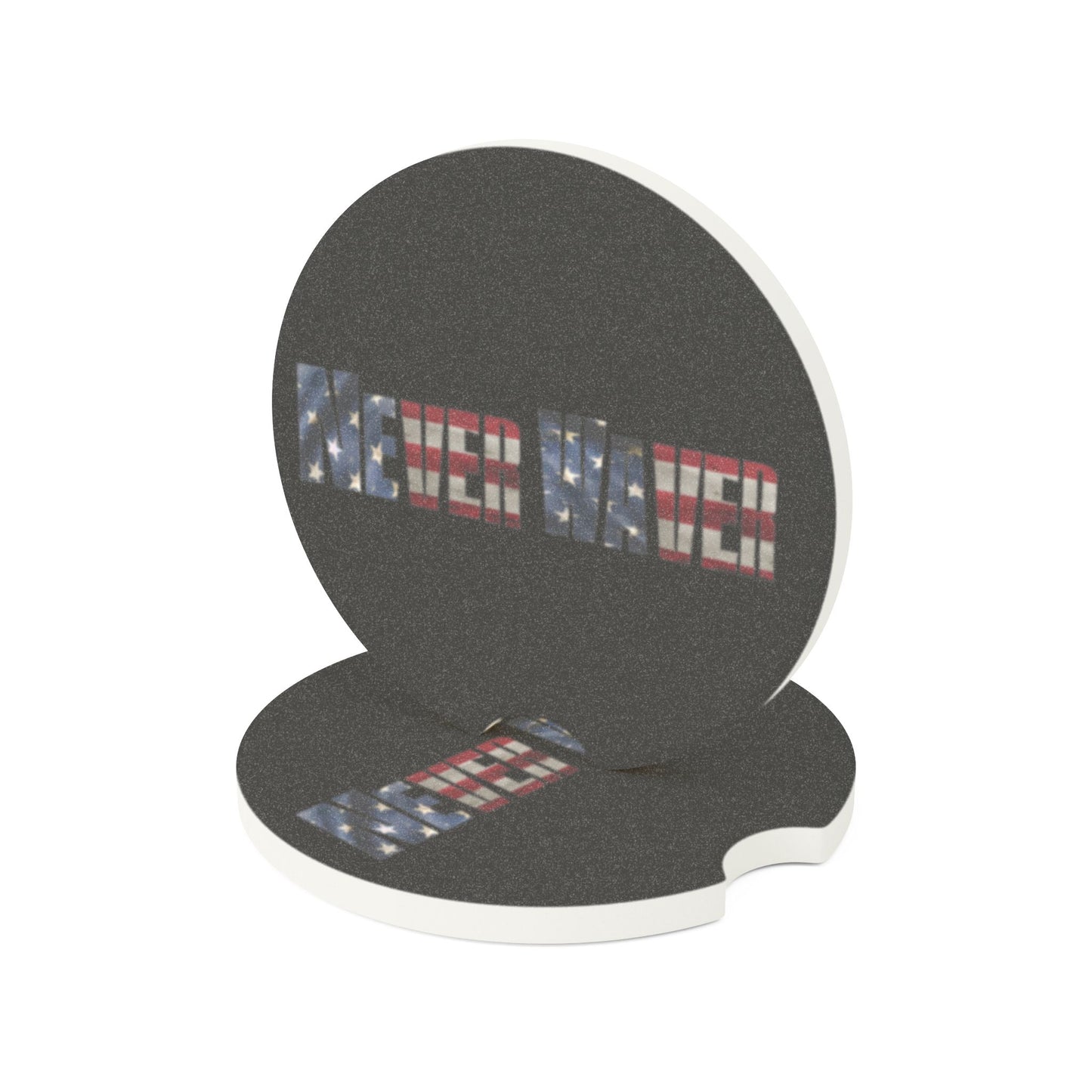 American Flag Never Waver Soapstone Car Coaster