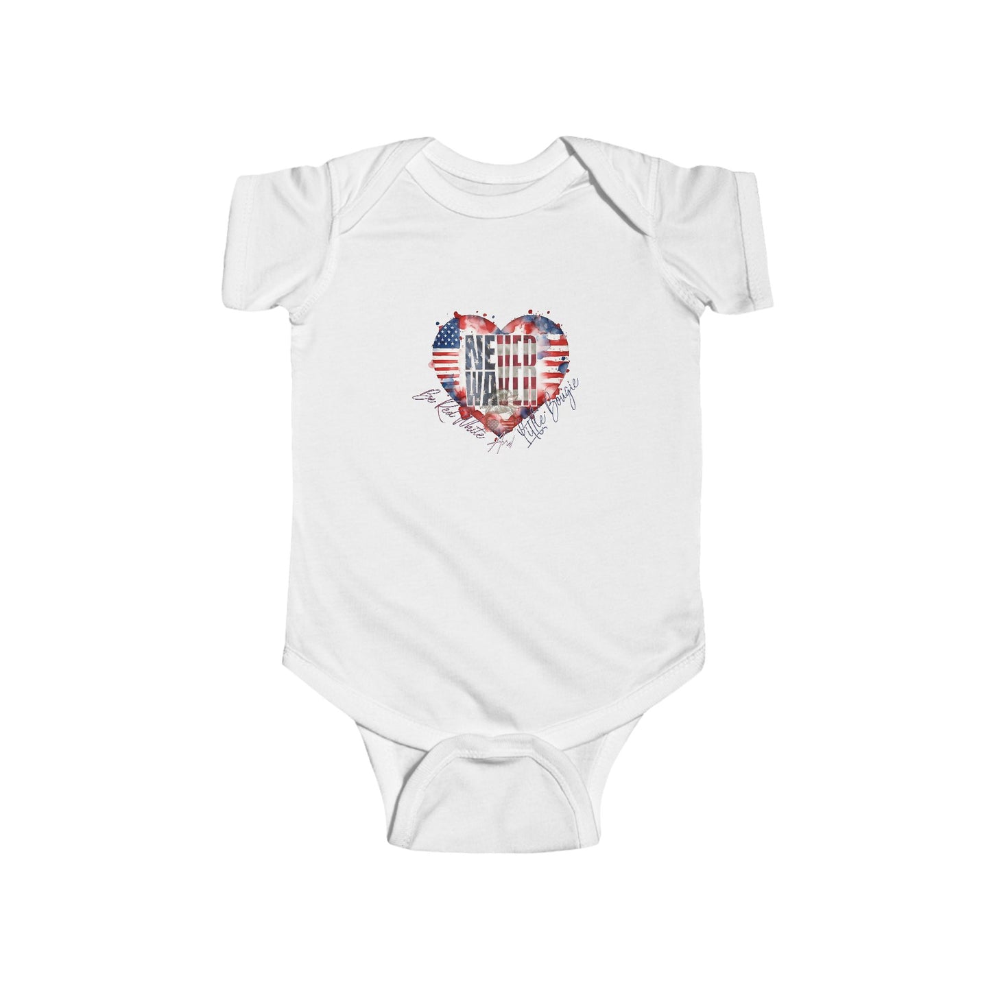 Never Waver Be Red White and a Little Bougie Infant Fine Jersey Bodysuit