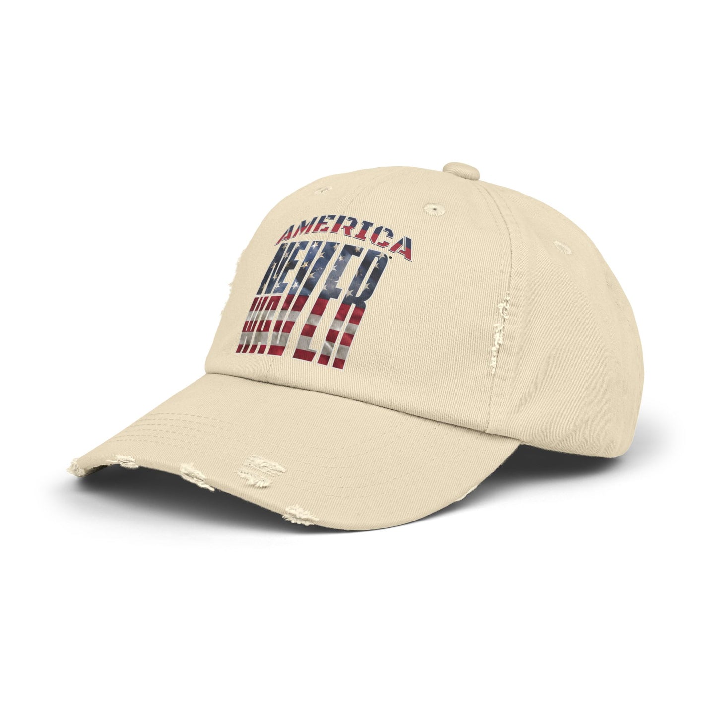 America Never Waver Unisex Distressed Cap