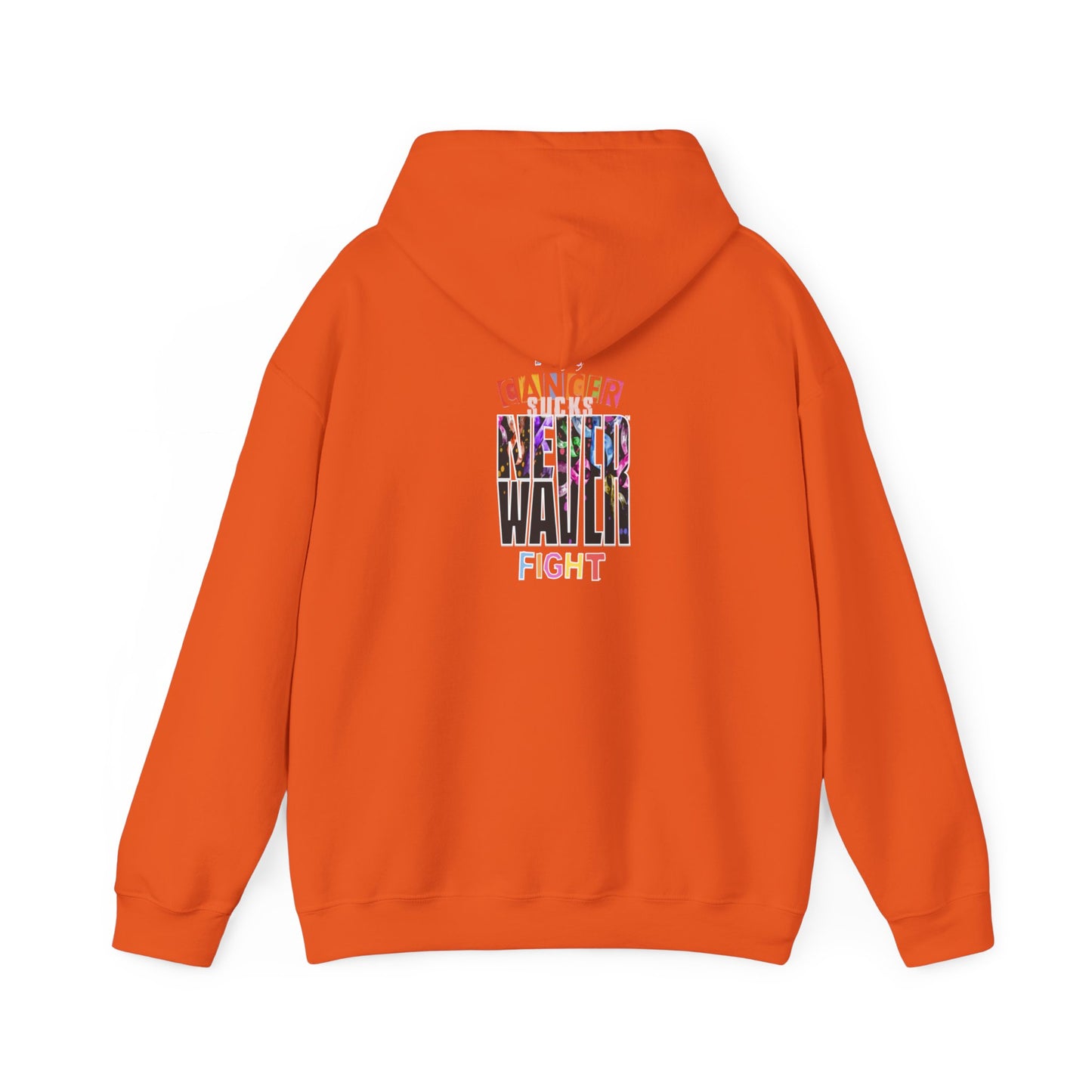 Never Waver All Cancer Sucks  Ribbons Unisex Heavy Blend™ Hooded Sweatshirt