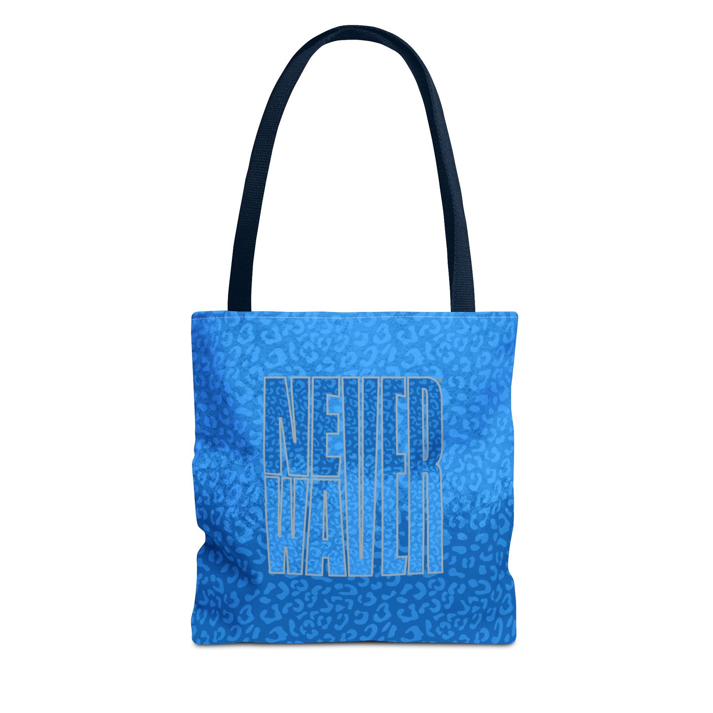 Never Waver Mamma Blue Leopard Tote Bag (AOP)