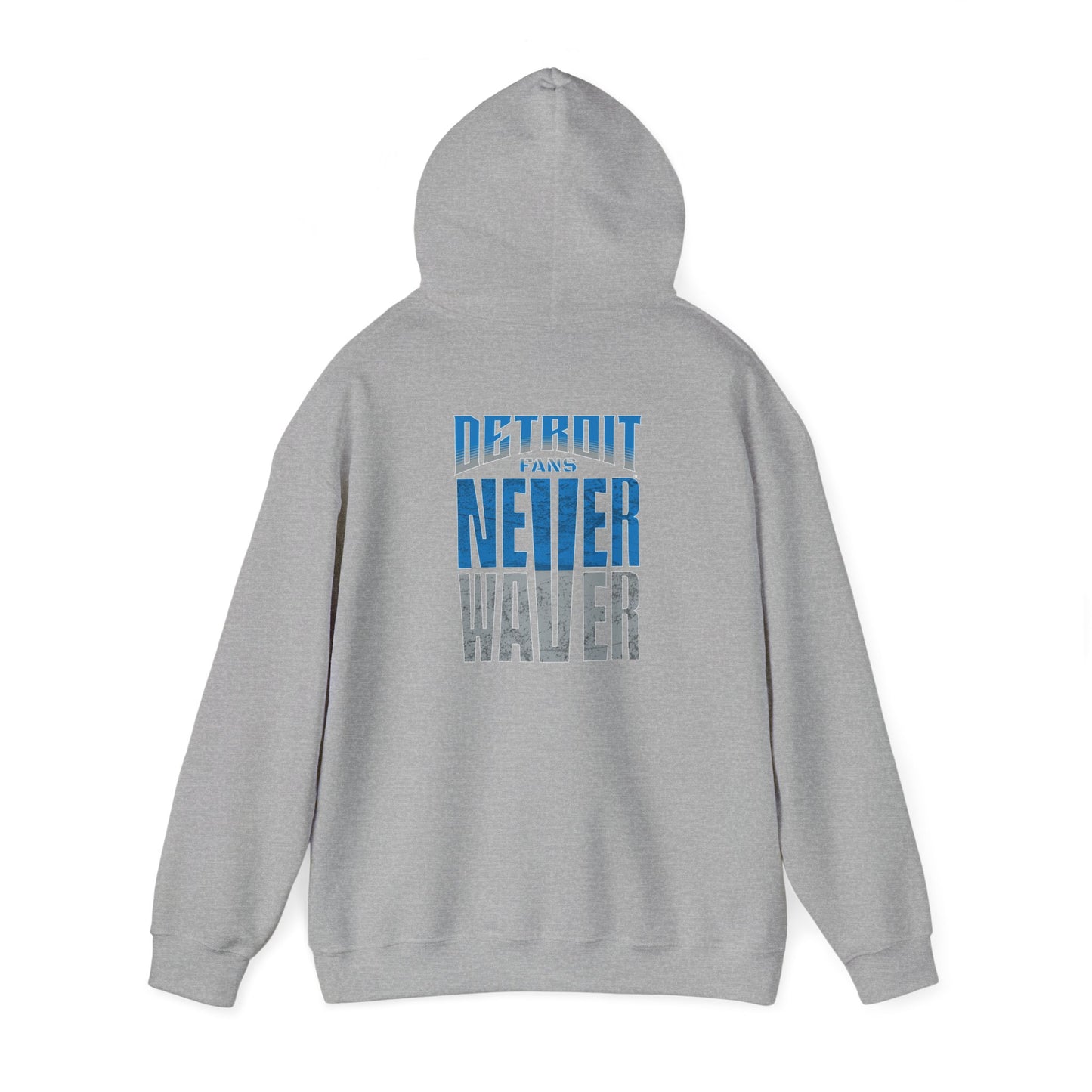 Unisex Heavy Blend™ Hooded Sweatshirt - 'Detroit Fans Never Waver' Inspirational Hoodie for Fans