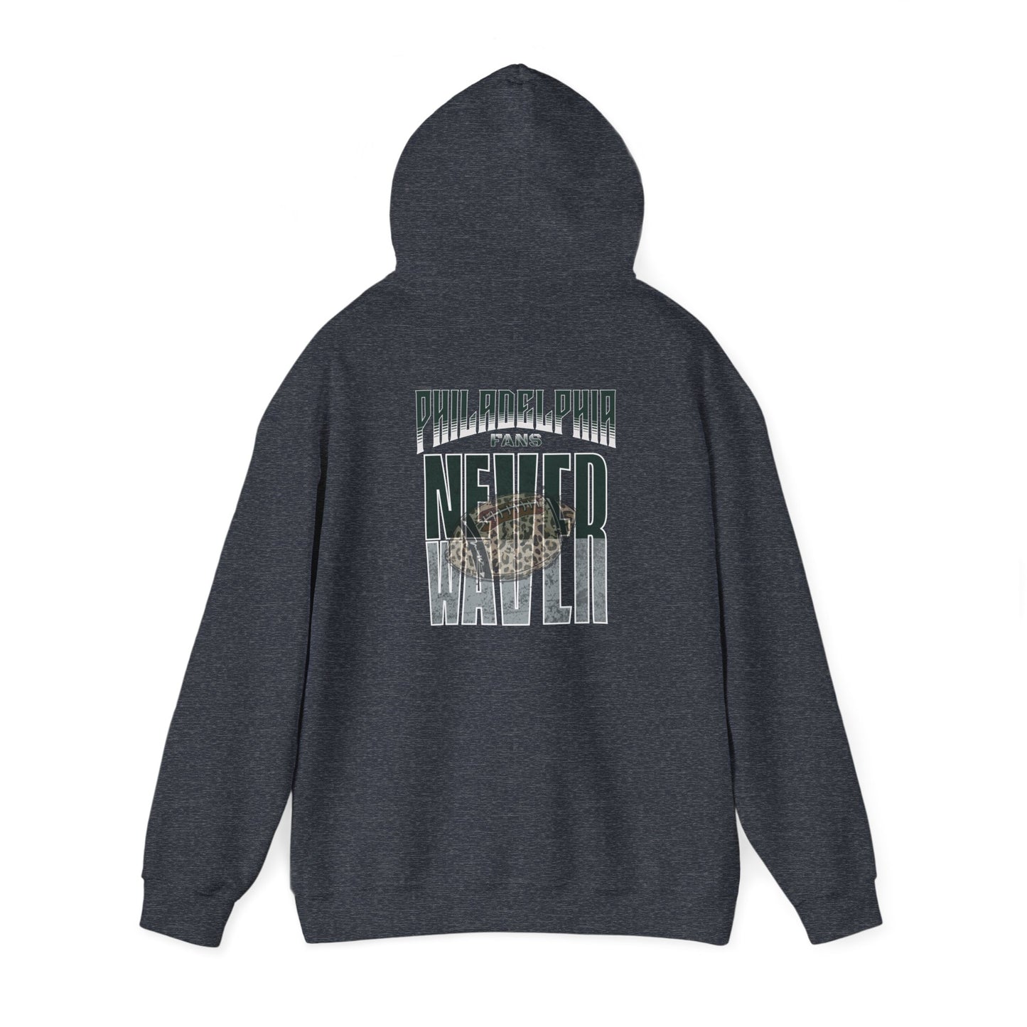 Philadelphia Fans Never Waver W-Leopard Football Unisex Heavy Blend™ Hooded Sweatshirt