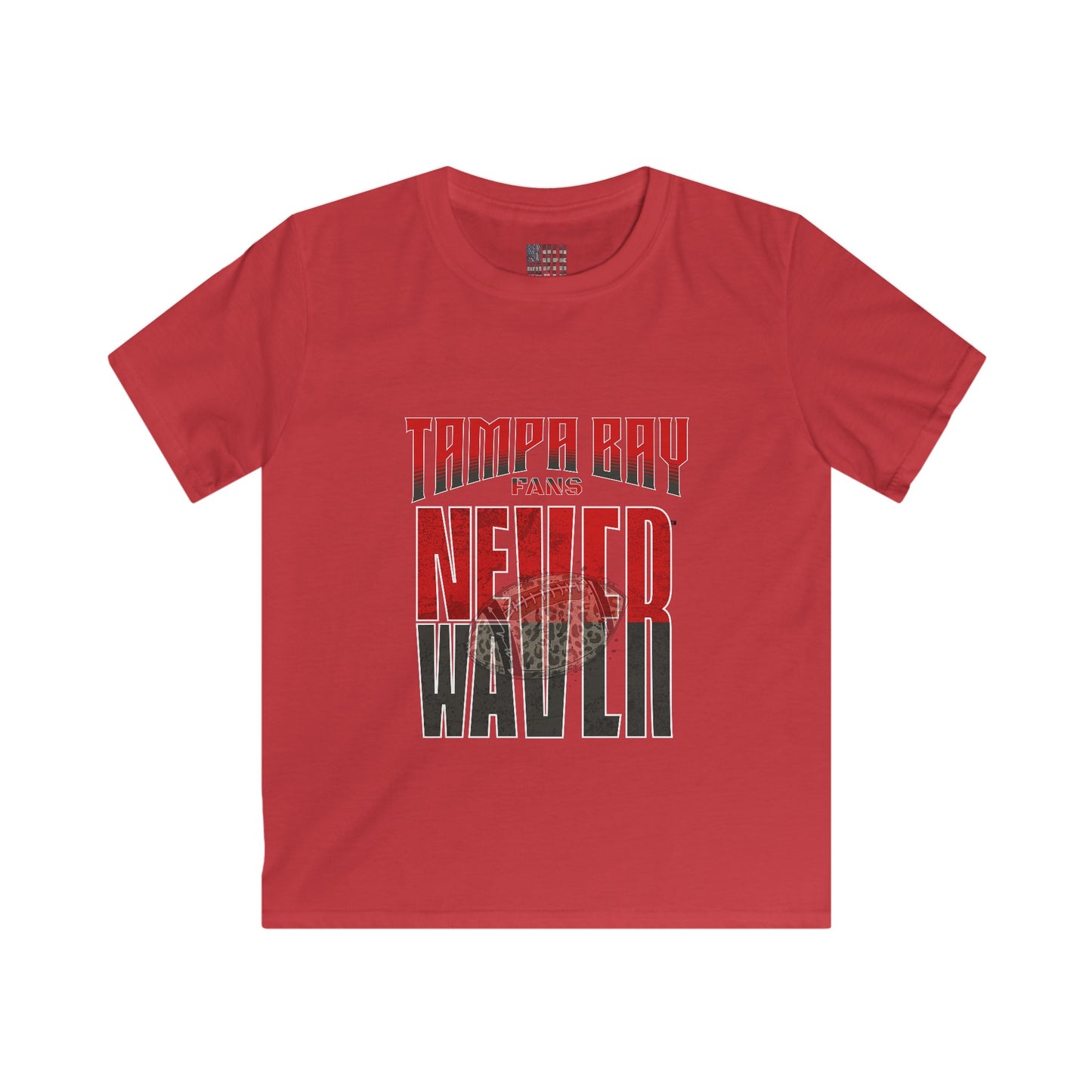 Tampa Bay Fans Never Waver With a leopard football Kids Softstyle Tee