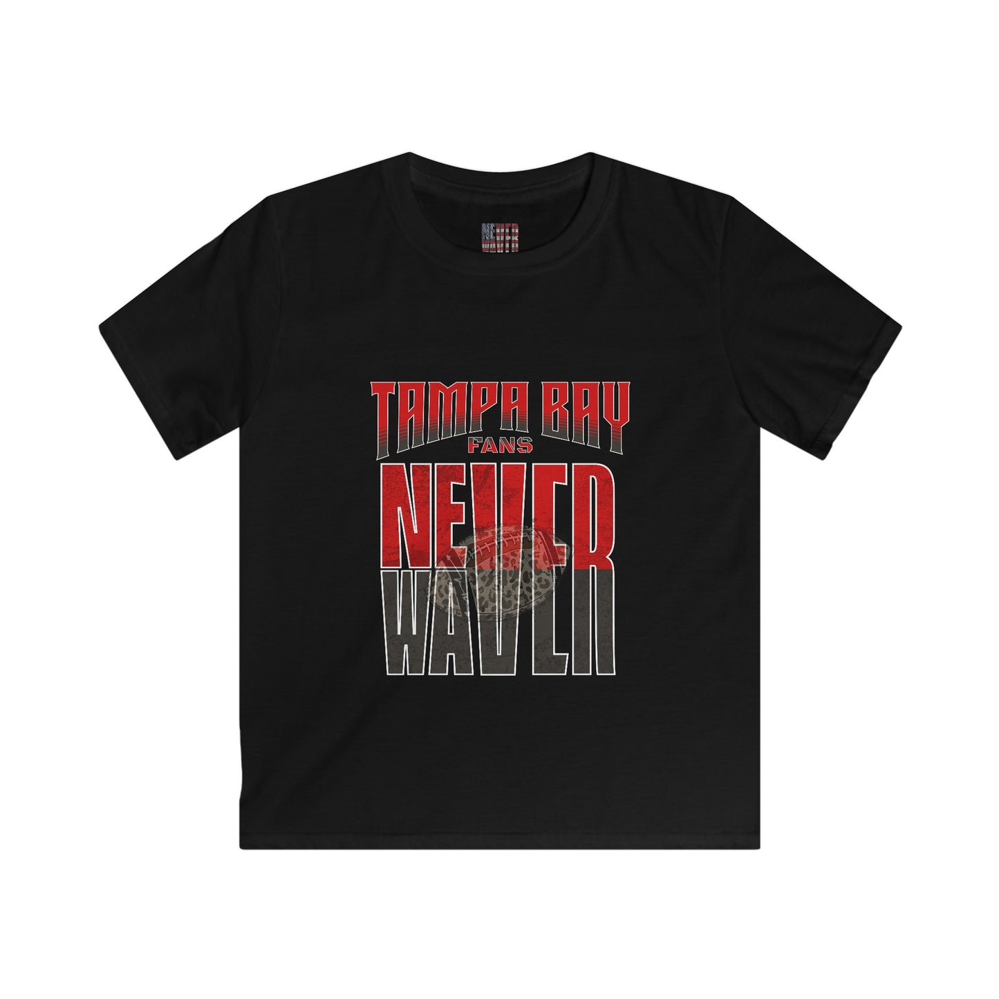 Tampa Bay Fans Never Waver With a leopard football Kids Softstyle Tee