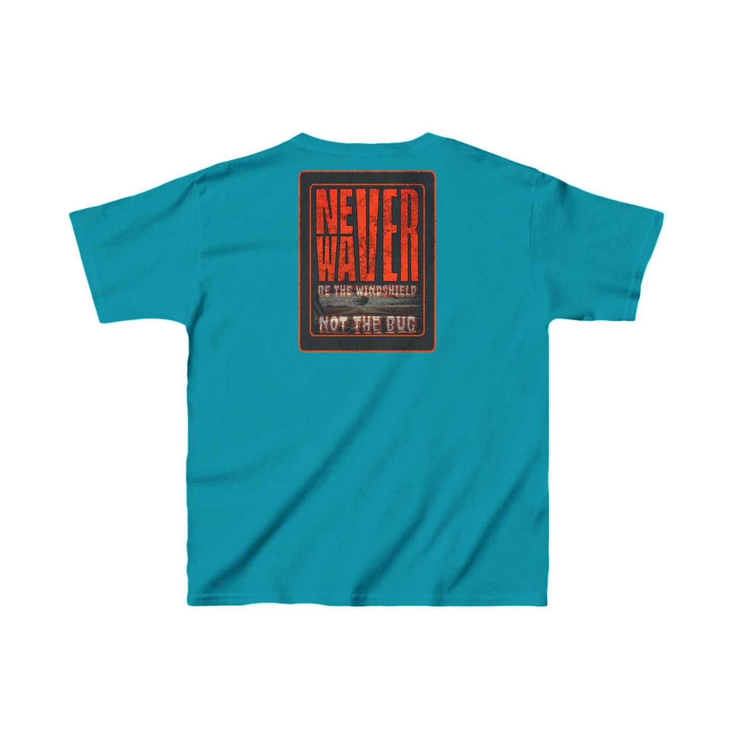 Kids Heavy Cotton™ Tee -Never Waver be the Windshield- Stylish, Comfortable Everyday Wear