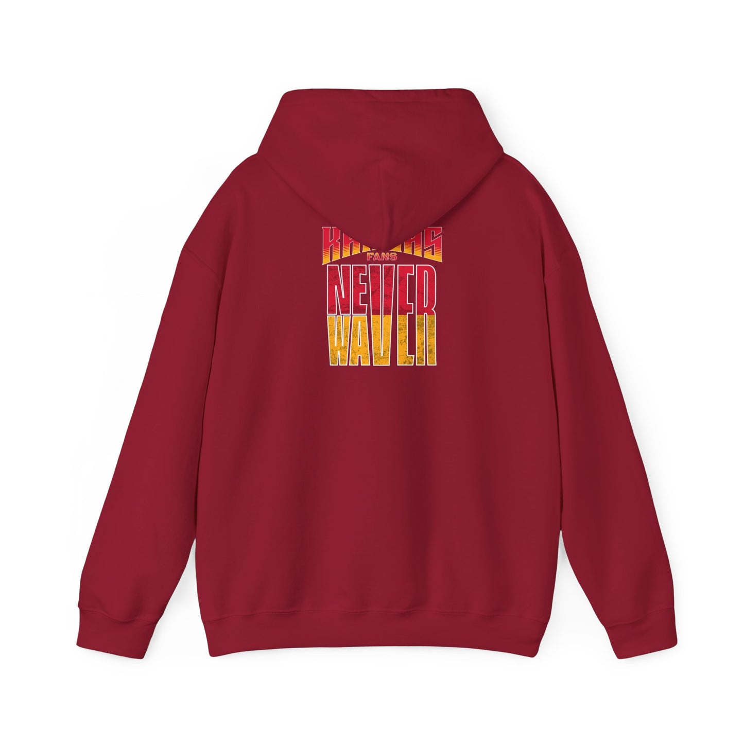 Kansas Fans Never Waver Unisex Heavy Blend™ Hooded Sweatshirt