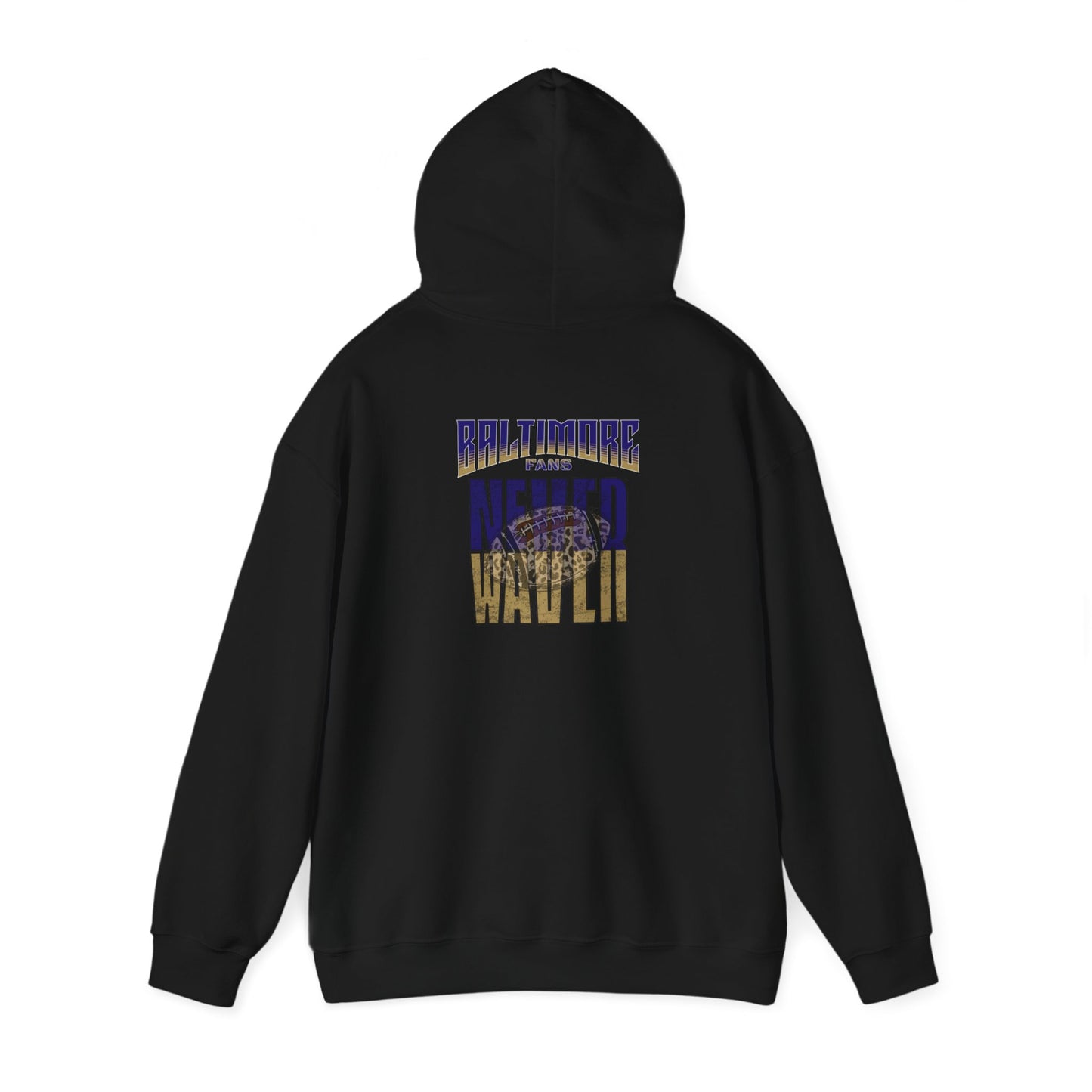 Baltimore Fans Never Waver W-Leopard Football Unisex Heavy Blend™ Hooded Sweatshirt