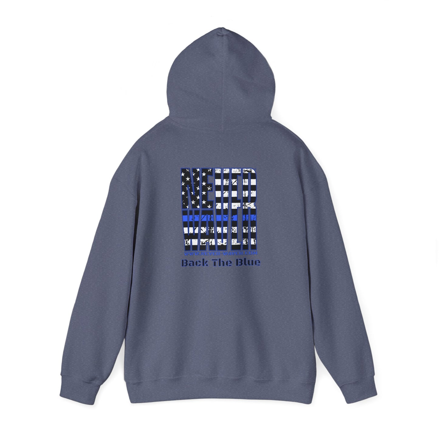 Never Waver Back The Blue  Unisex Heavy Blend™ Hooded Sweatshirt