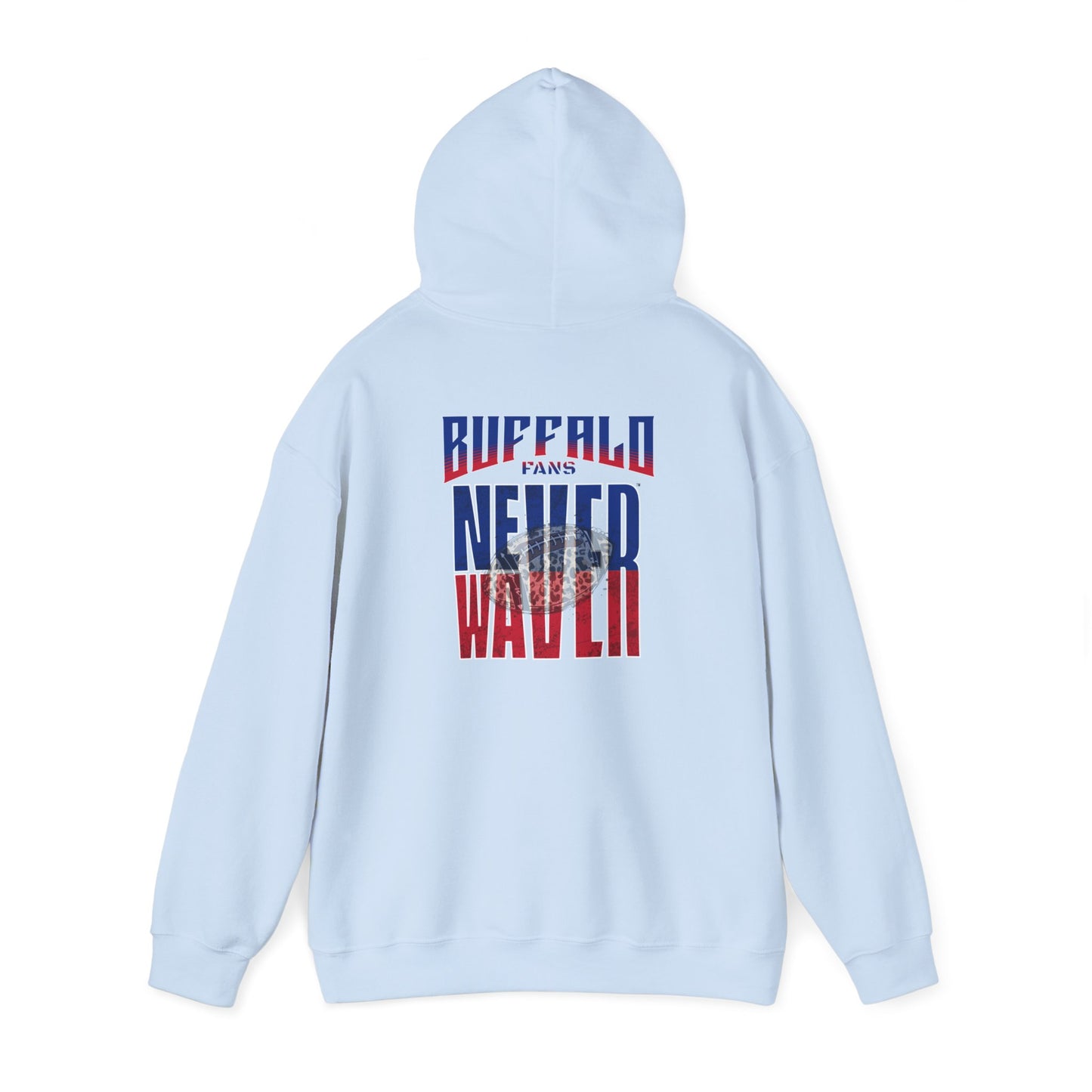 Buffalo Fans Never Waver W-Leopard Football Unisex Heavy Blend™ Hooded Sweatshirt