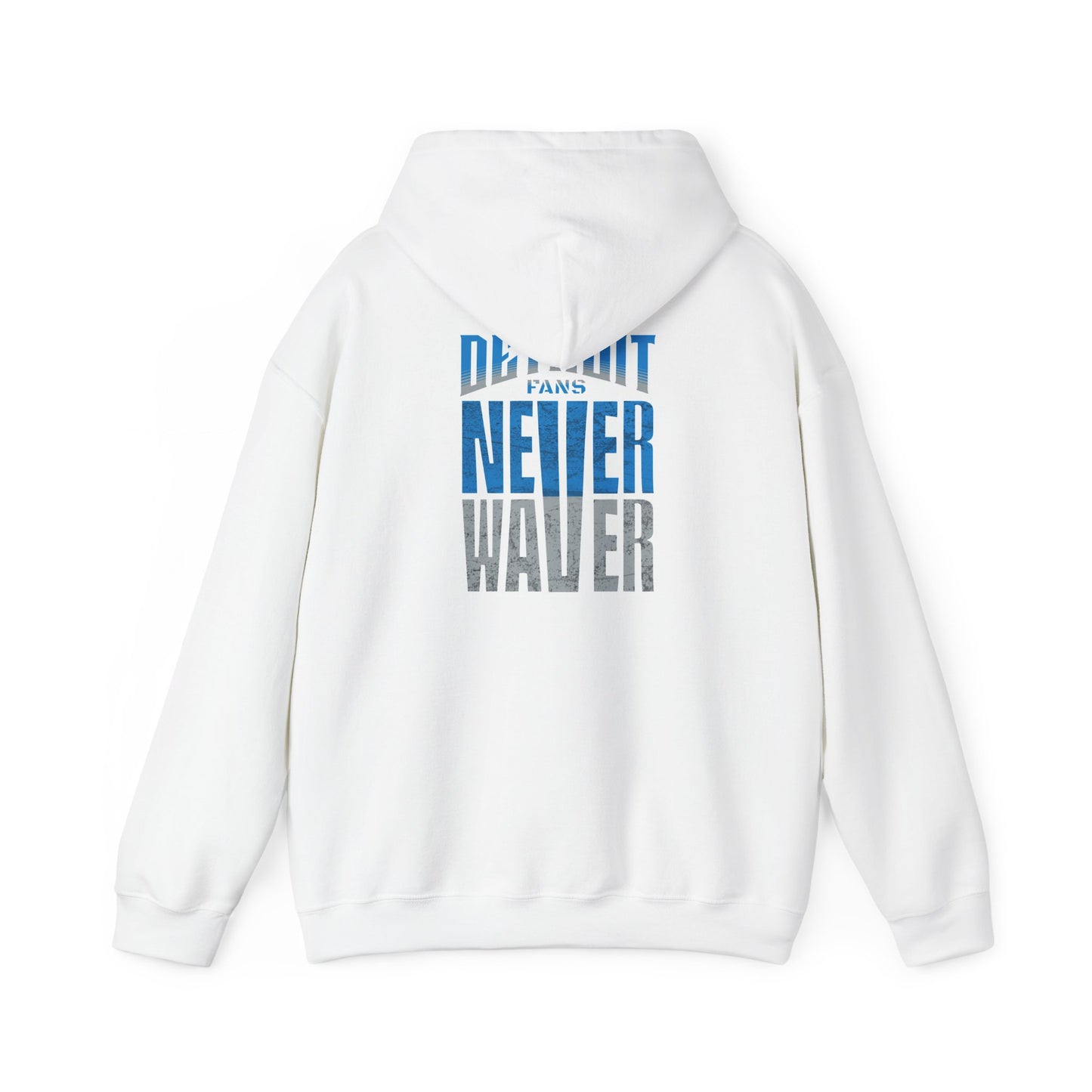 Unisex Heavy Blend™ Hooded Sweatshirt - 'Detroit Fans Never Waver' Inspirational Hoodie for Fans