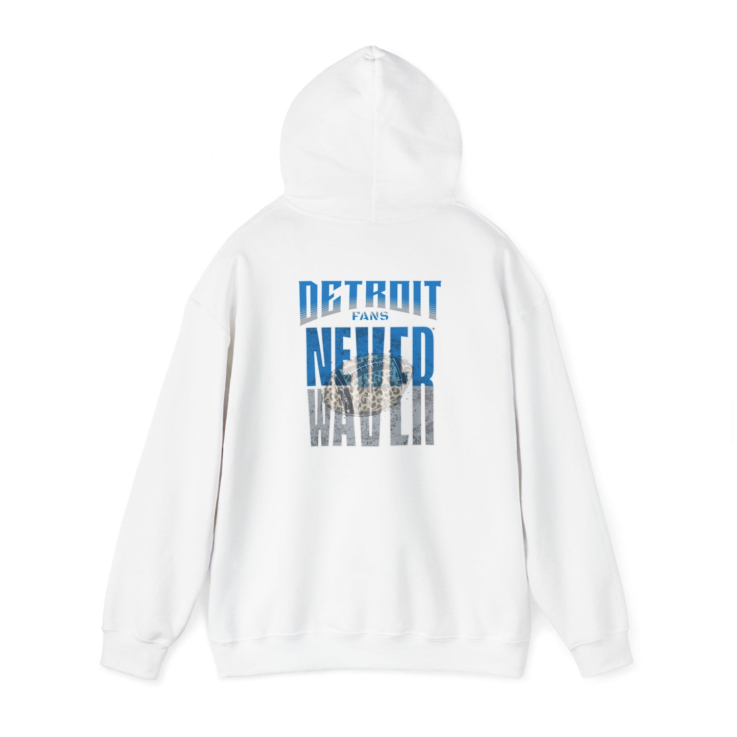 Detroit Fans Never Waver W-Leopard Football Unisex Heavy Blend™ Hooded Sweatshirt