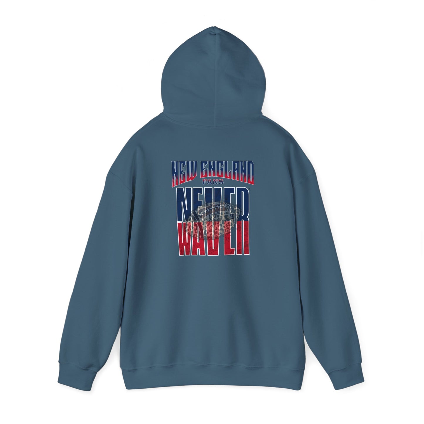 New England Fans Never Waver W-Leopard Football Unisex Heavy Blend™ Hooded Sweatshirt