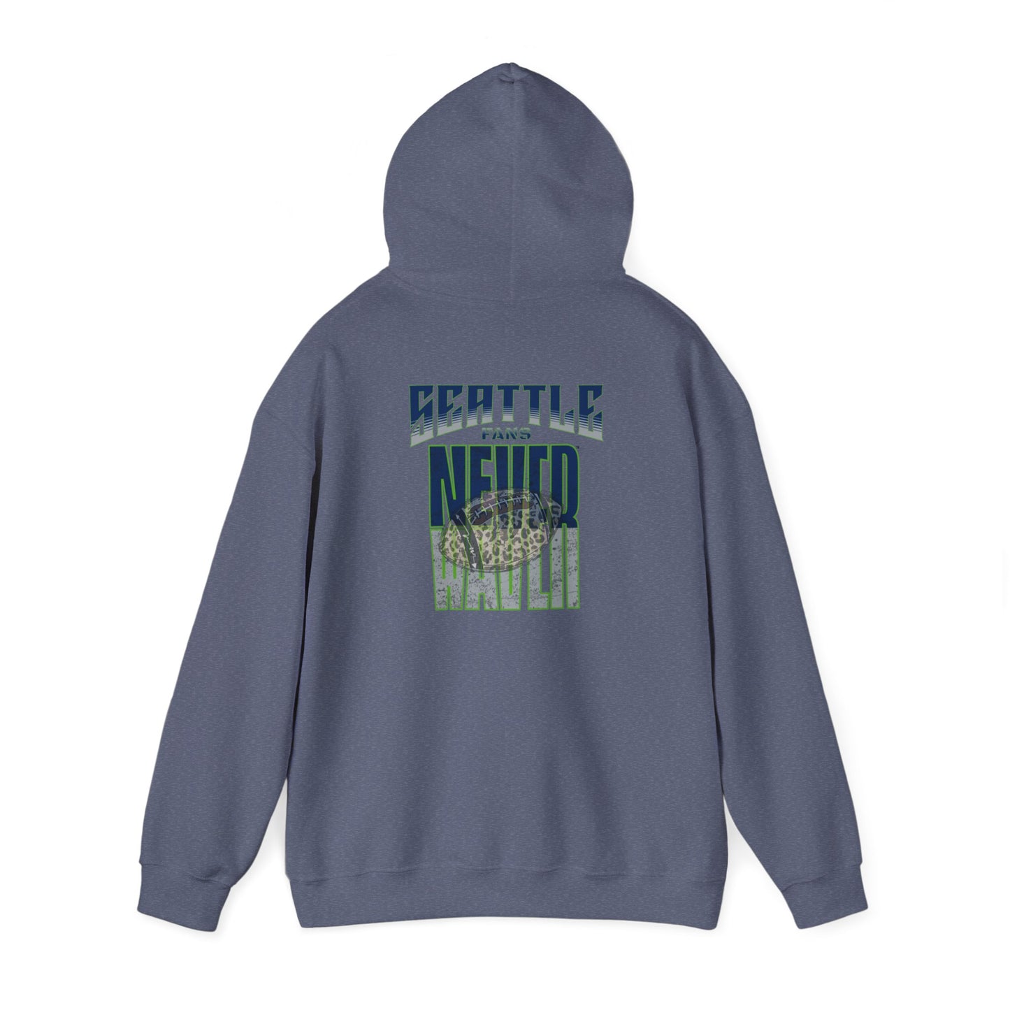 Seattle Fans Never Waver W-Leopard Football Unisex Heavy Blend™ Hooded Sweatshirt