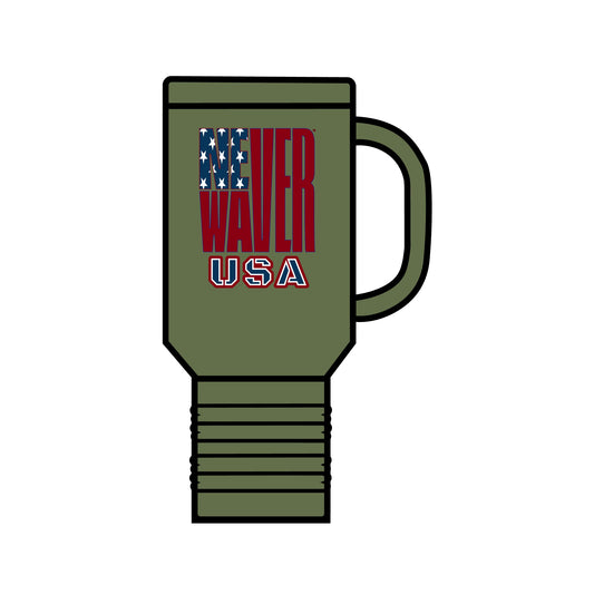 Never Waver USA Insulated Travel Mug, 40oz