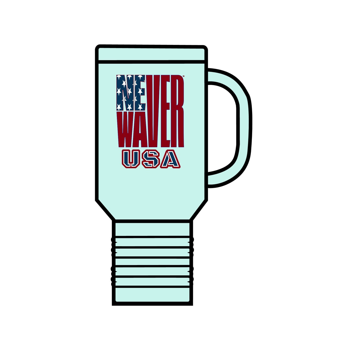 Never Waver USA Insulated Travel Mug, 40oz