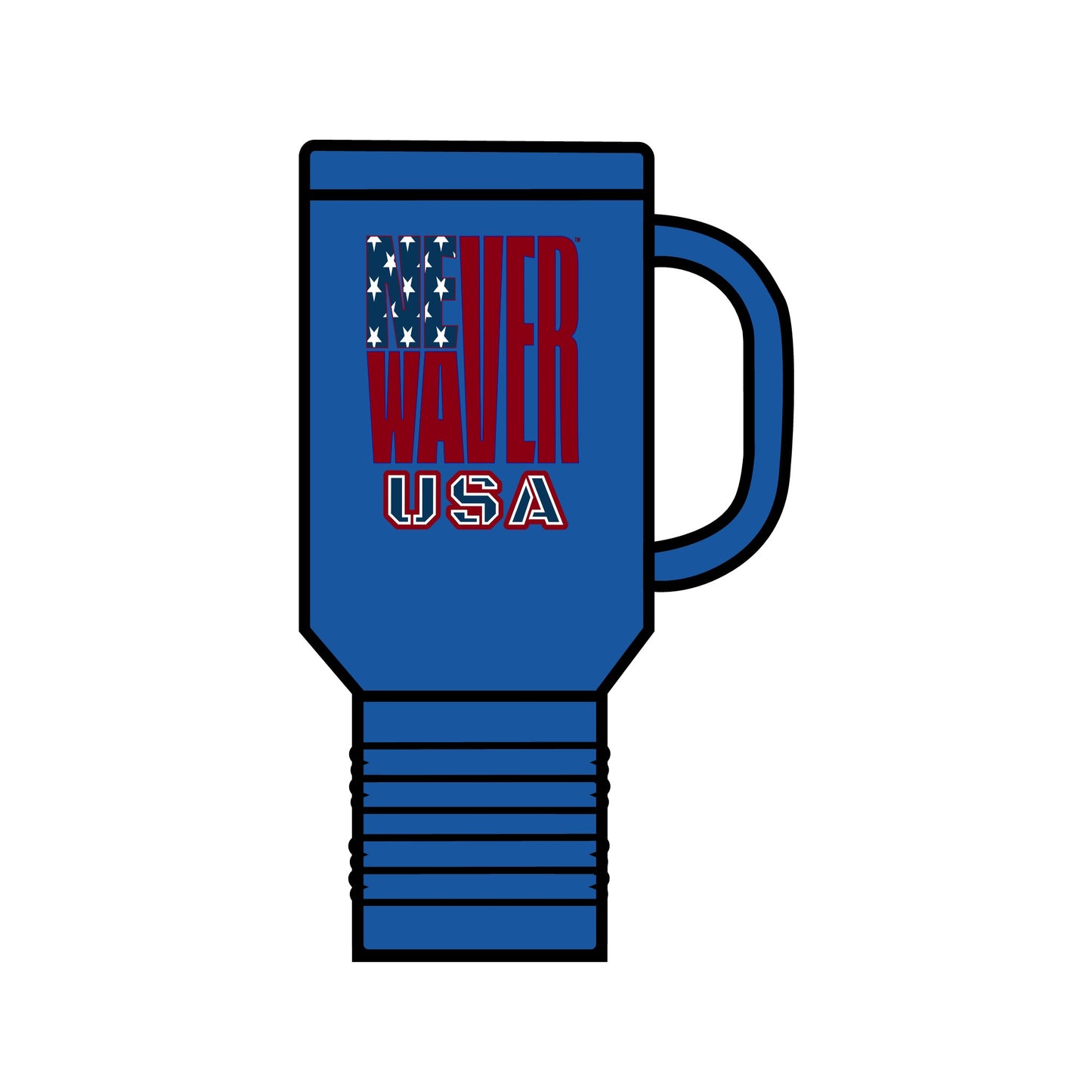 Never Waver USA Insulated Travel Mug, 40oz