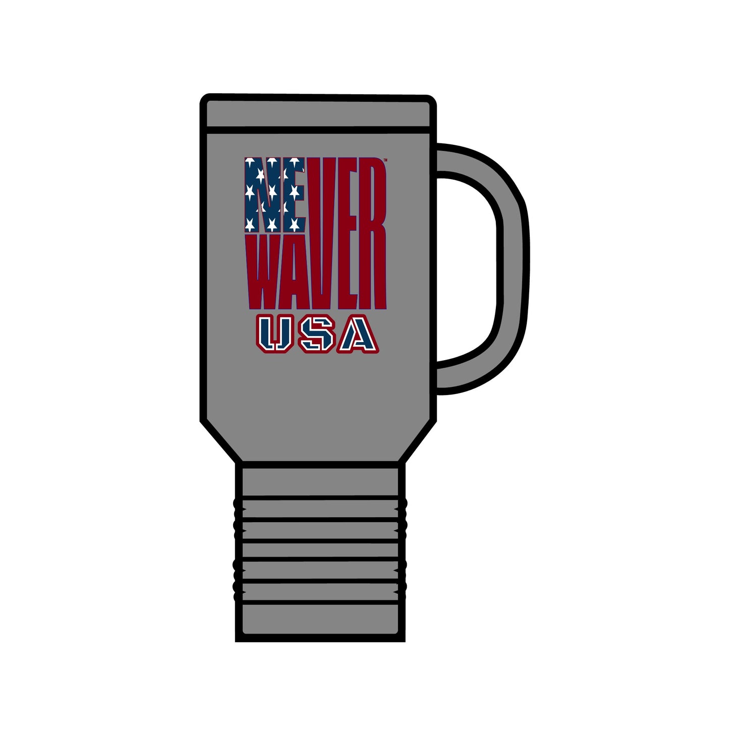 Never Waver USA Insulated Travel Mug, 40oz