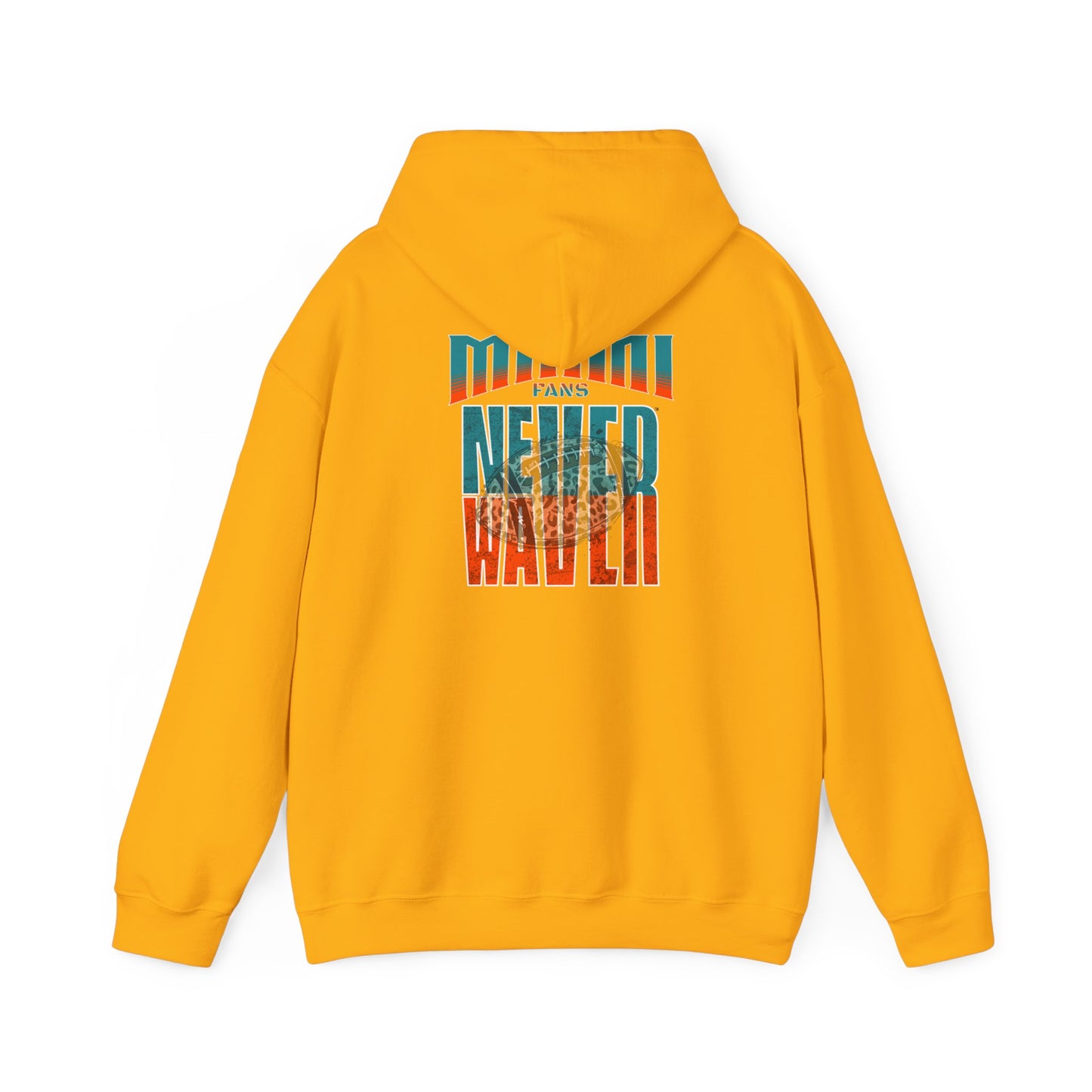 Miami Fans Never Waver W-Leopard Football Unisex Heavy Blend™ Hooded Sweatshirt