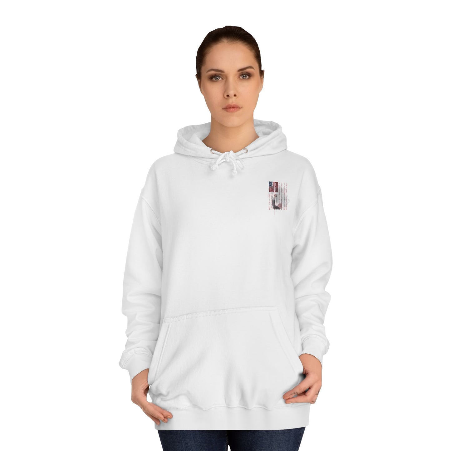 Never Waver Jesus Protecting America And Trump Unisex College Hoodie