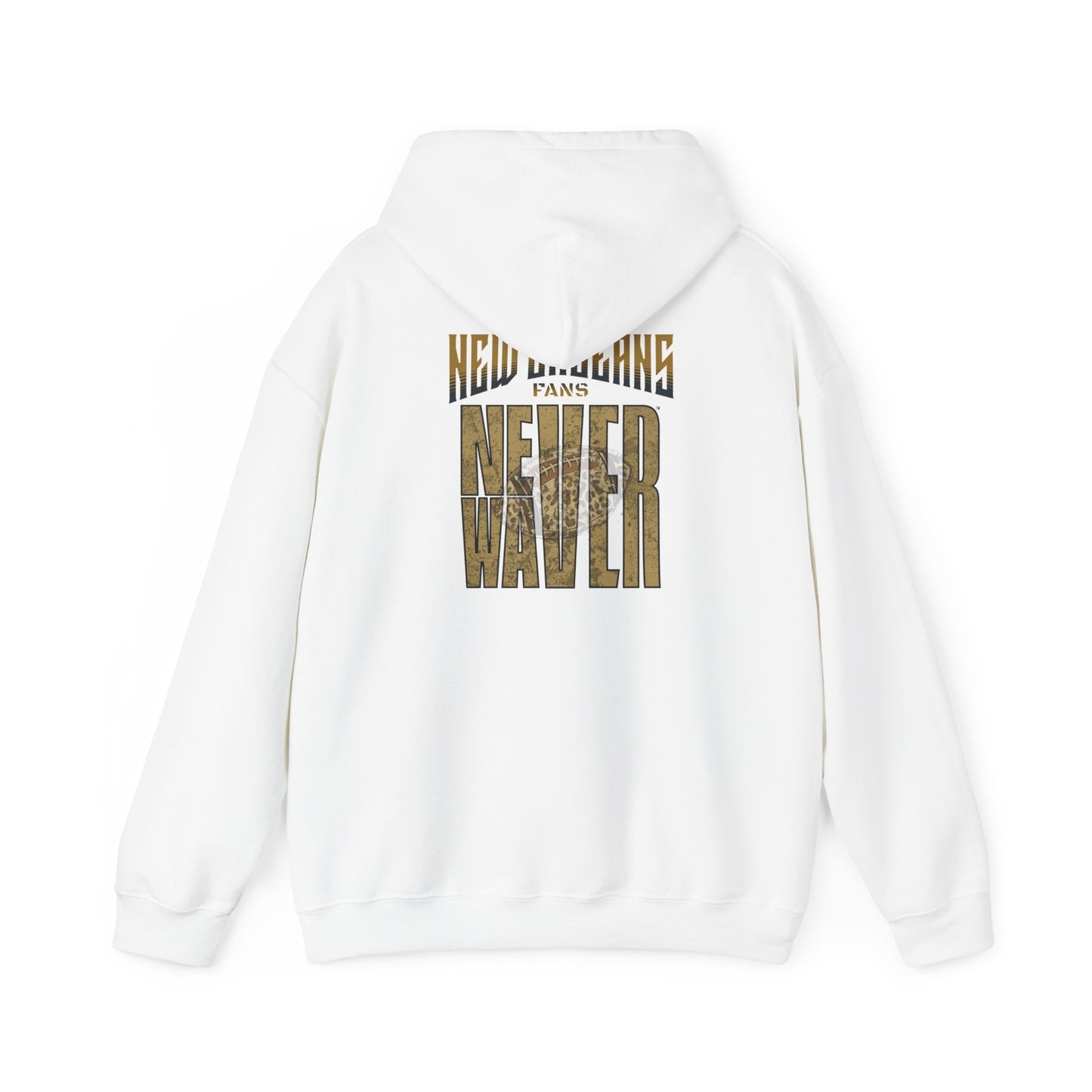 New Orleans Fans Never Waver W-Leopard Football Unisex Heavy Blend™ Hooded Sweatshirt