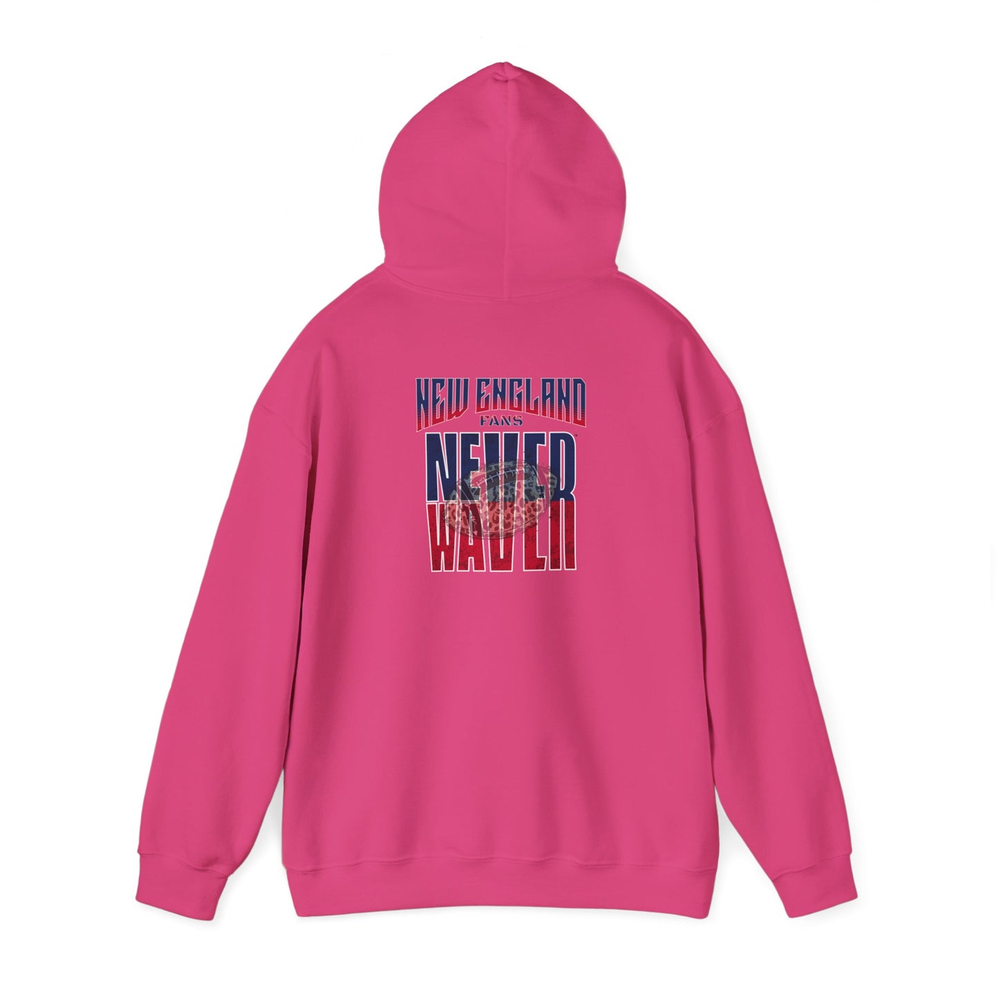 New England Fans Never Waver W-Leopard Football Unisex Heavy Blend™ Hooded Sweatshirt