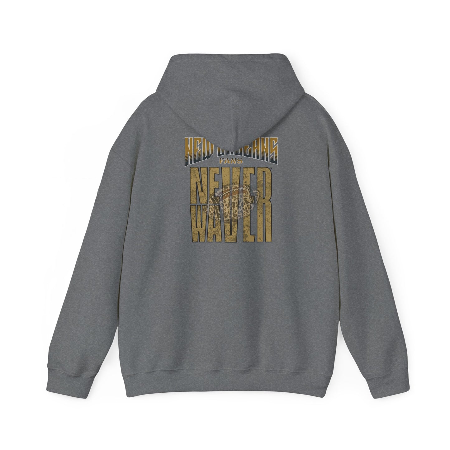 New Orleans Fans Never Waver W-Leopard Football Unisex Heavy Blend™ Hooded Sweatshirt