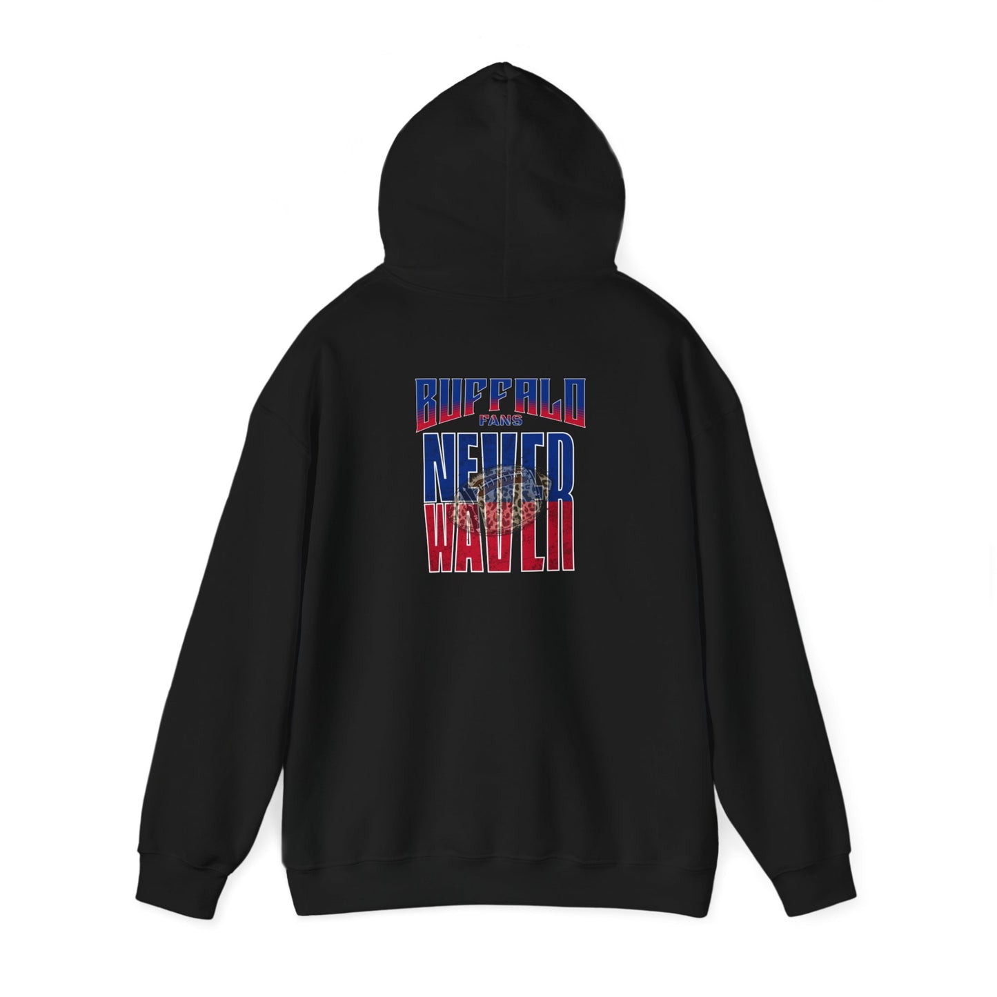 Buffalo Fans Never Waver W-Leopard Football Unisex Heavy Blend™ Hooded Sweatshirt