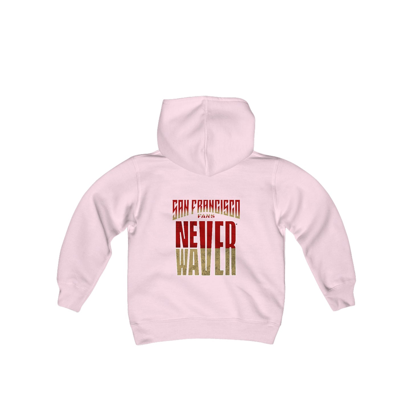 San Francisco Fans Never Waver Youth Heavy Blend Hooded Sweatshirt