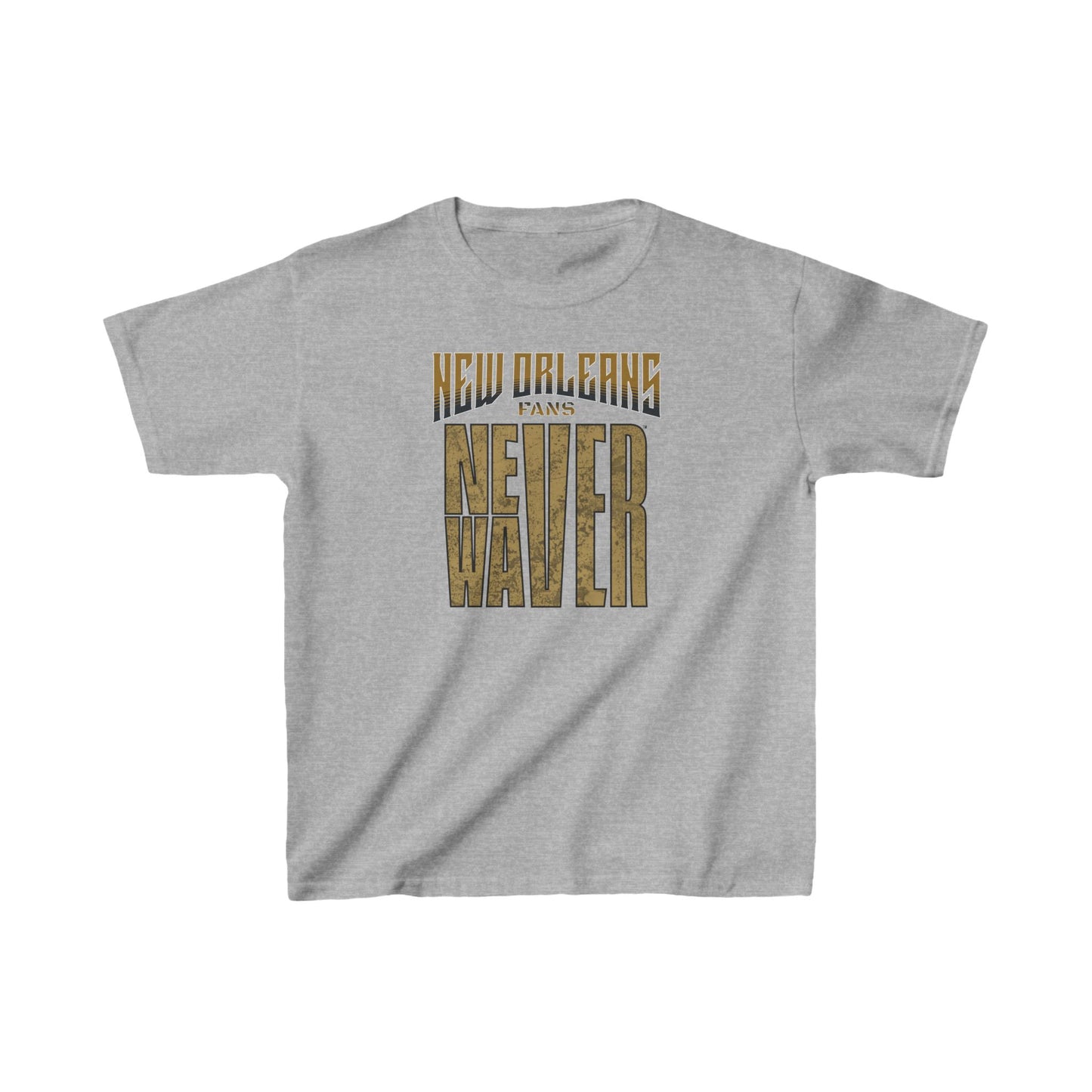 New Orleans Fans Never Waver Kids Heavy Cotton™ Tee