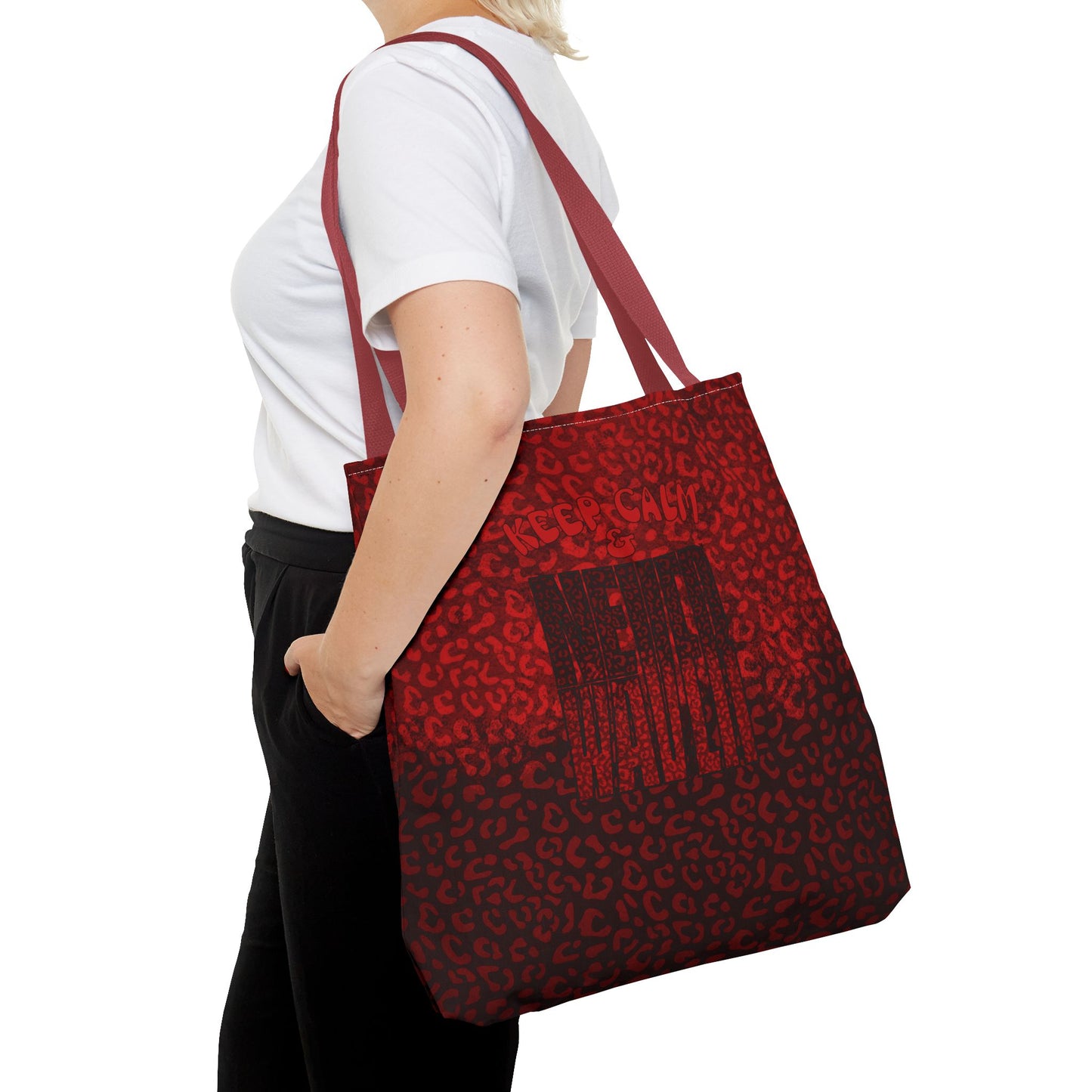 Keep Calm & Never Waver Mamma Red Leopard Tote Bag (AOP)