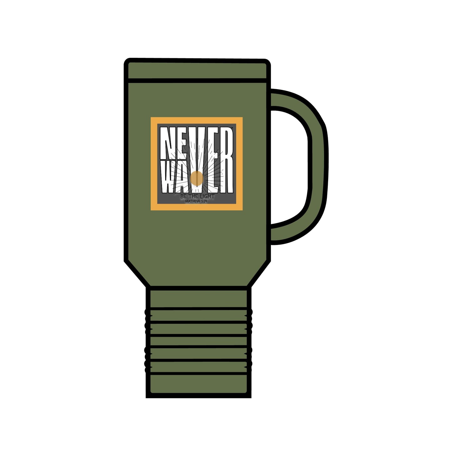 NEVER WAVER Be The Light Insulated Travel Mug, 40oz